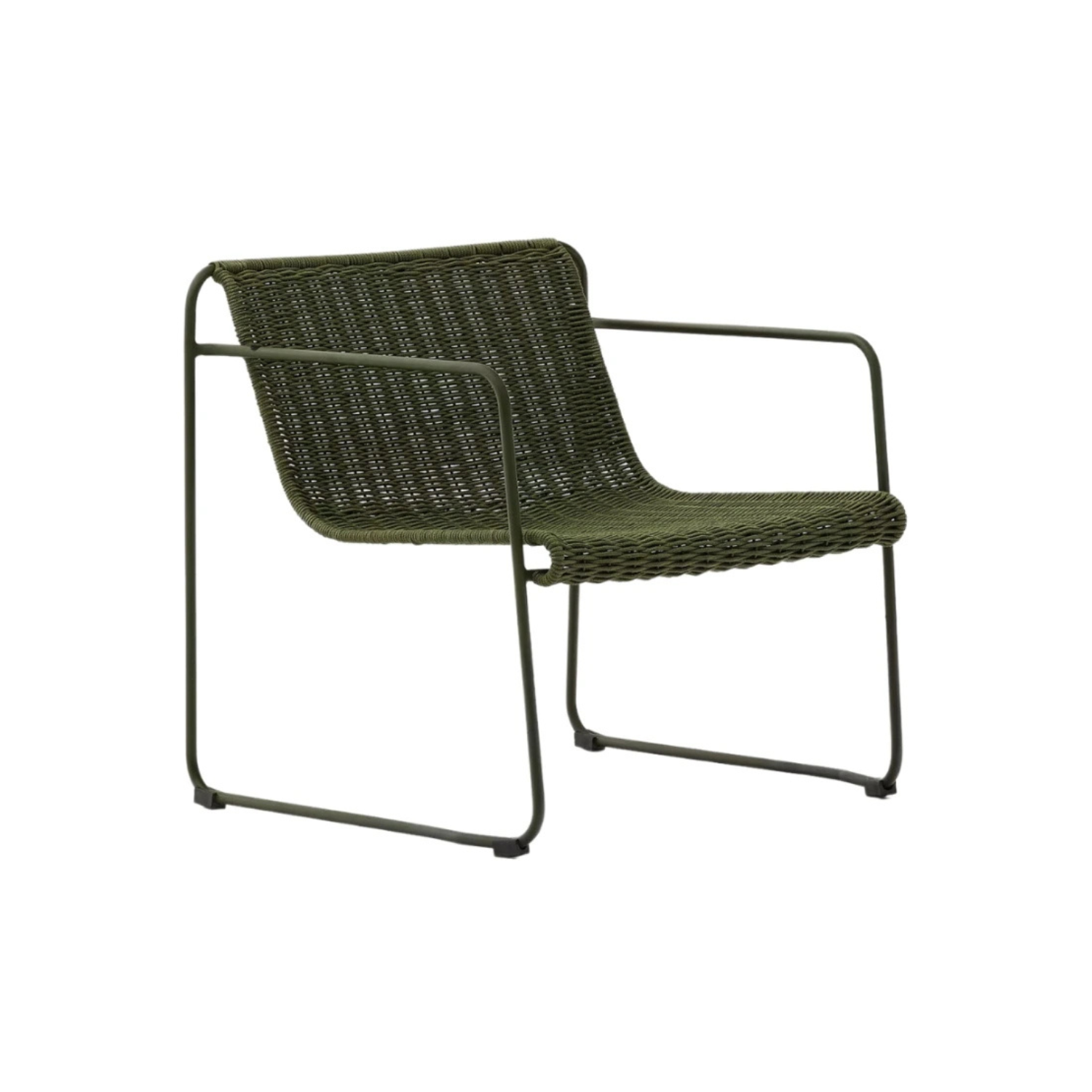 Exterior armchair Maurina Zielony with a green steel base