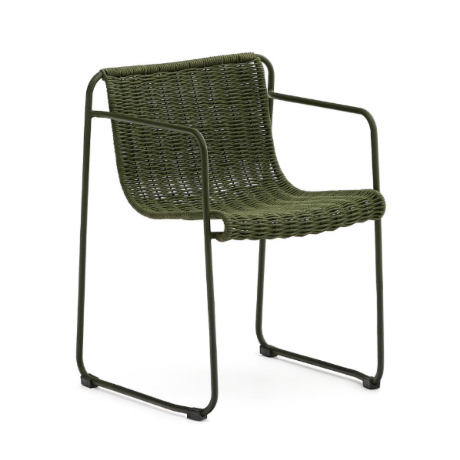 External chair Maurina Zielony with a green steel base