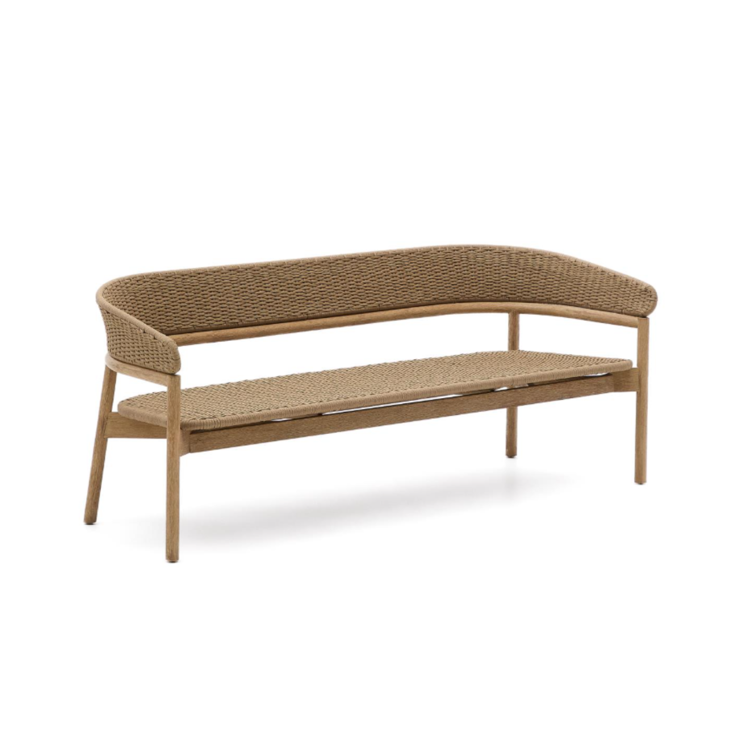 Arinella externes Sofa Festes Akazienholz mit einem beige Seil