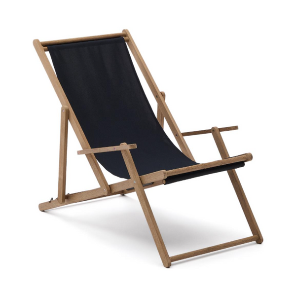 Vilara Black Deckchair mit Akazienbasis [Julia] [Amelia Spr]