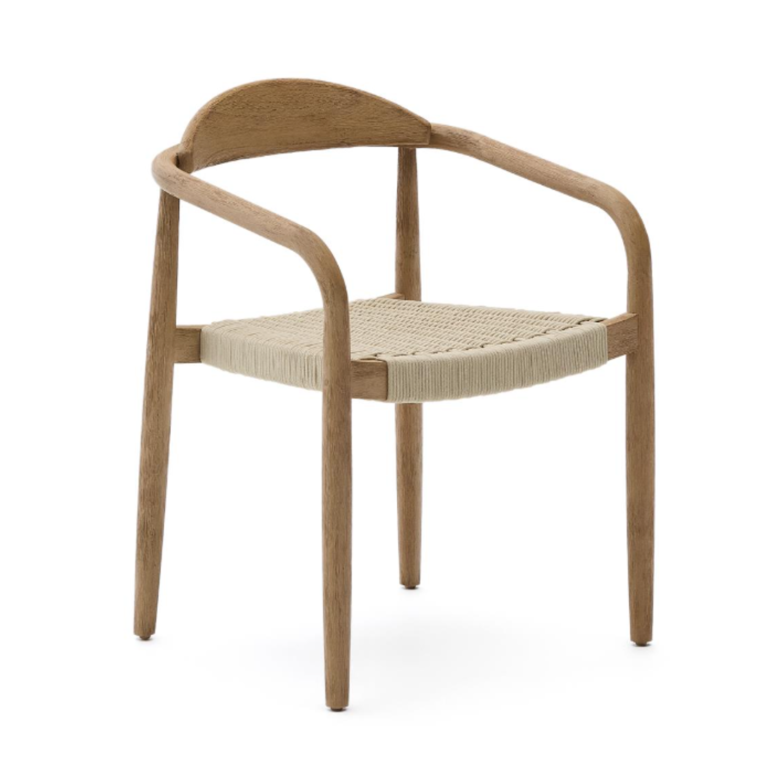 Chair Nina solid acacia wood with a creamy seat