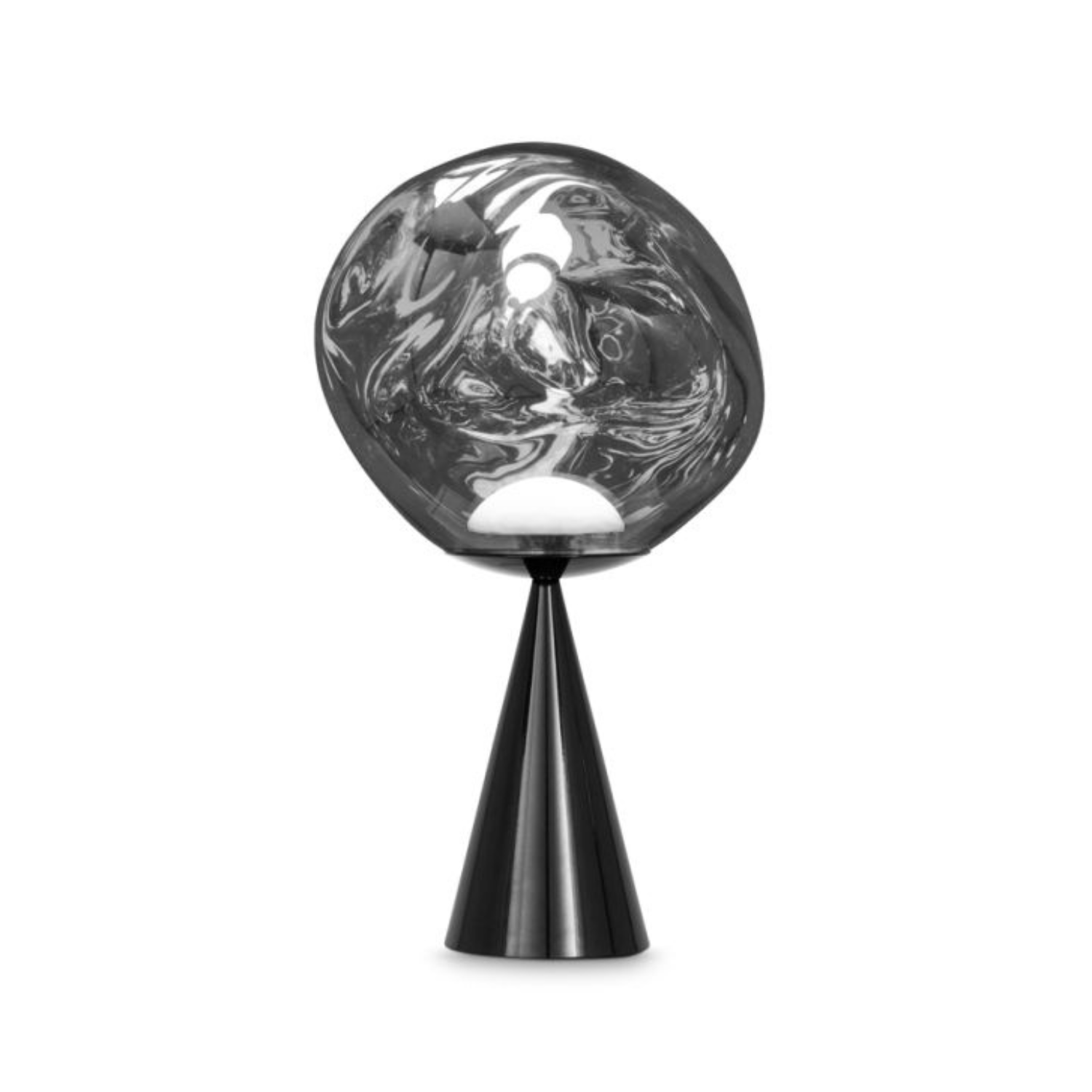 Melt Silver table lamp with a black base