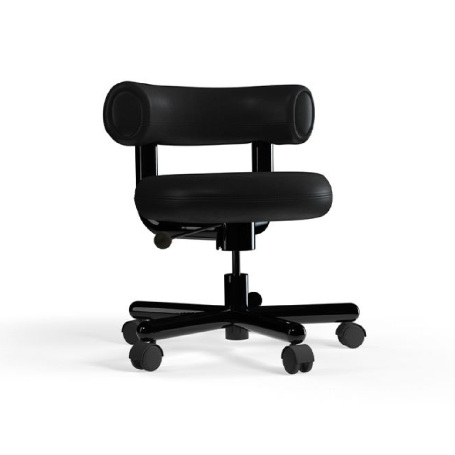 Fat office chair black leather