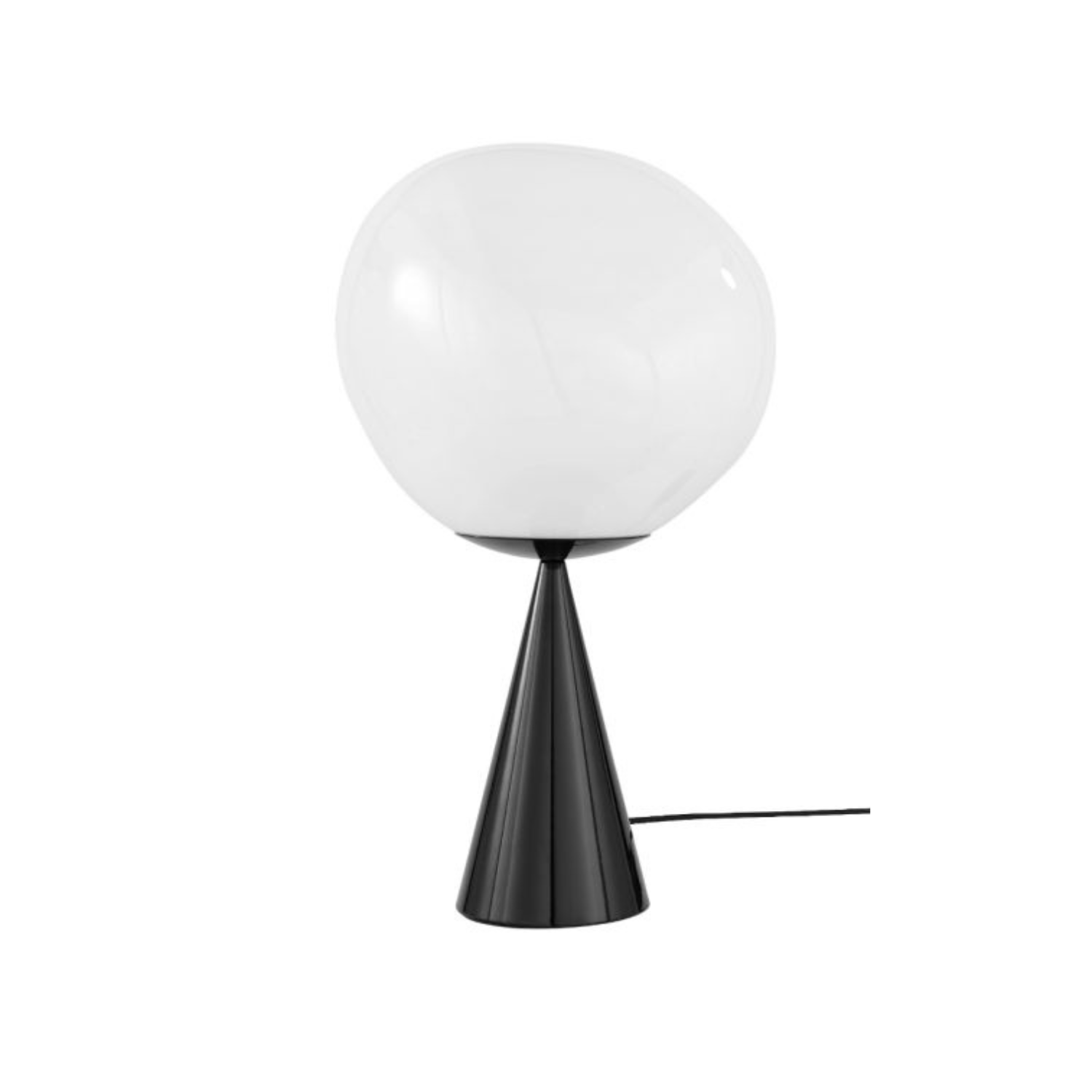 Melt opalescent table lamp with a black base