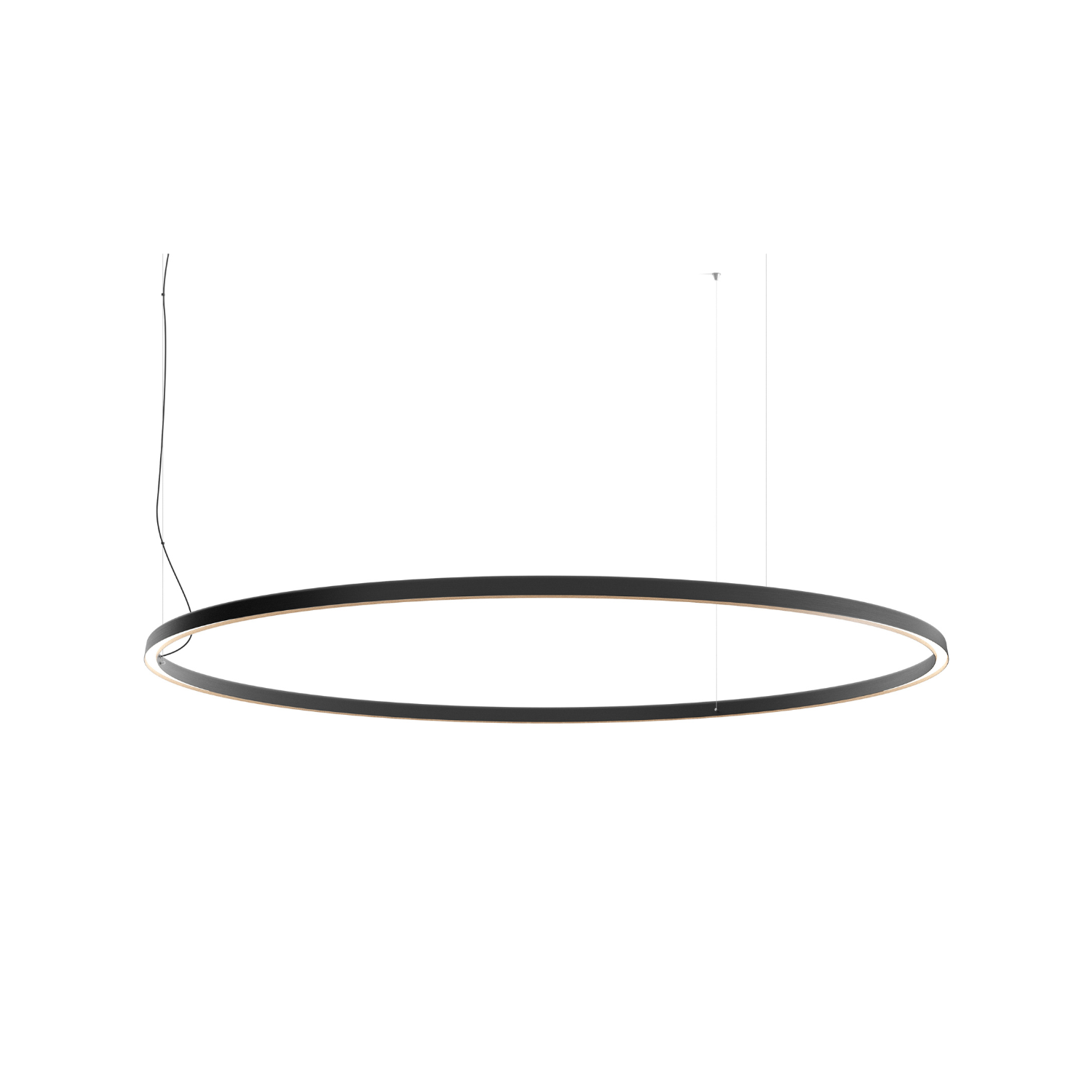 Circle black hanging lamp