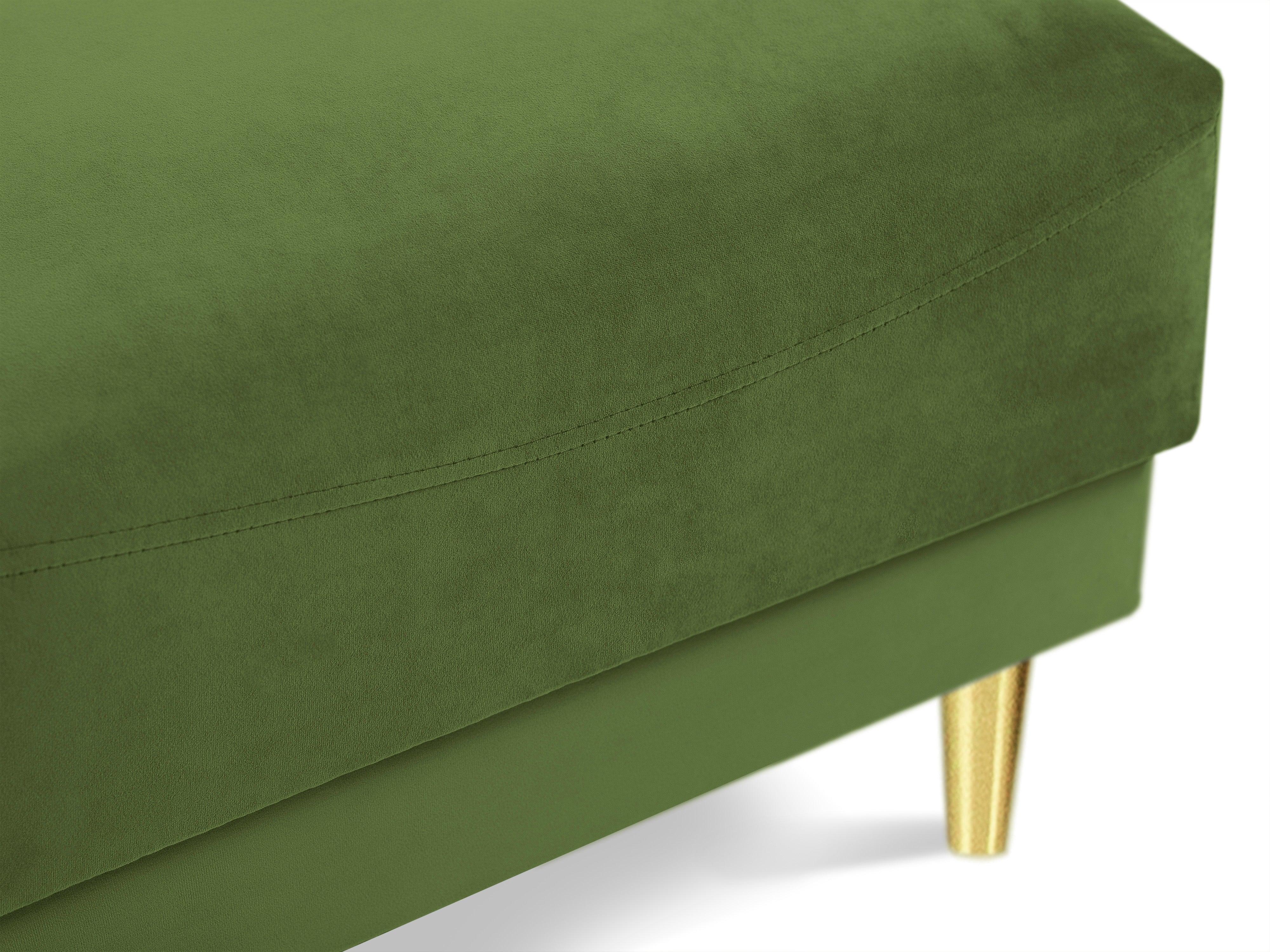 Puf aksamitny FREESIA zielony ze złotą podstawą Mazzini Sofas    Eye on Design