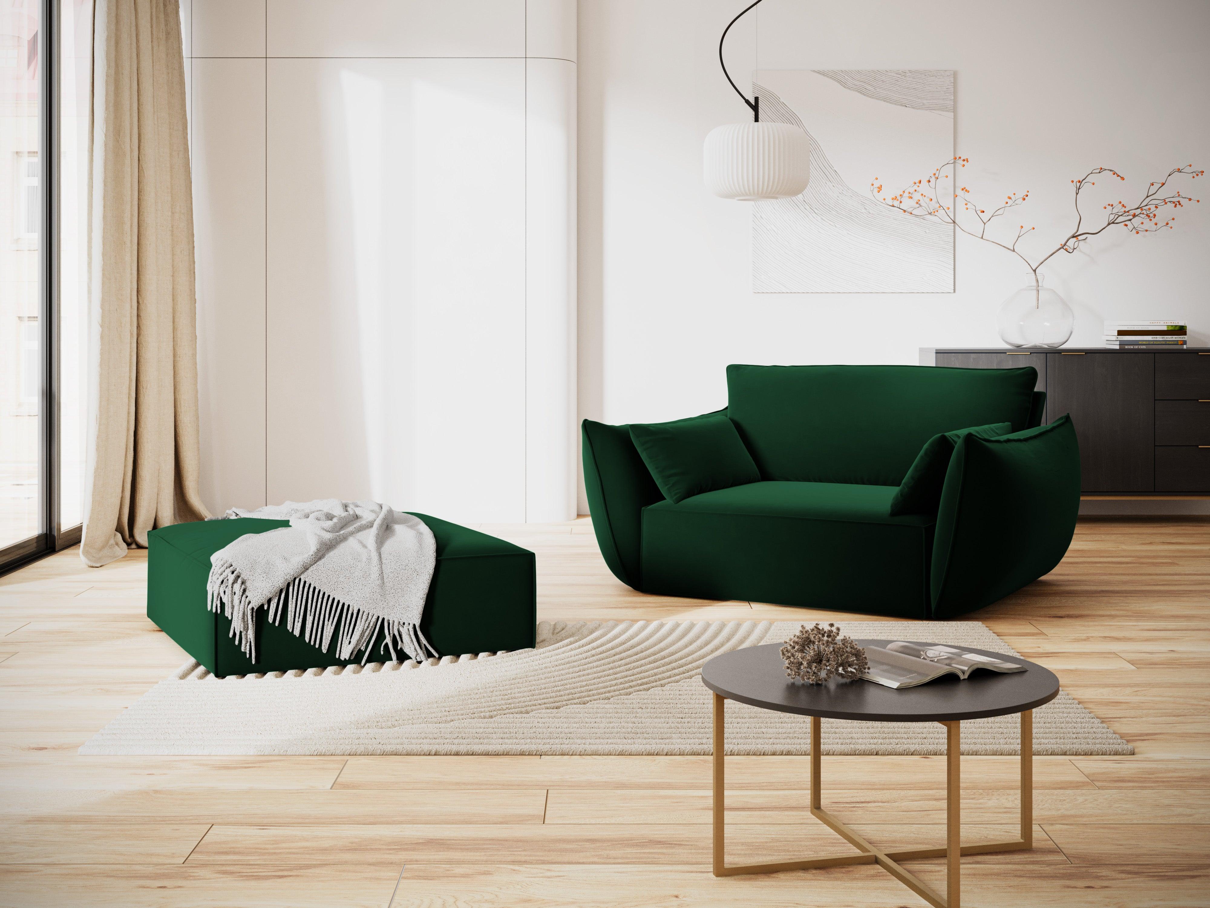 Puf aksamitny VANDA butelkowa zieleń Mazzini Sofas    Eye on Design