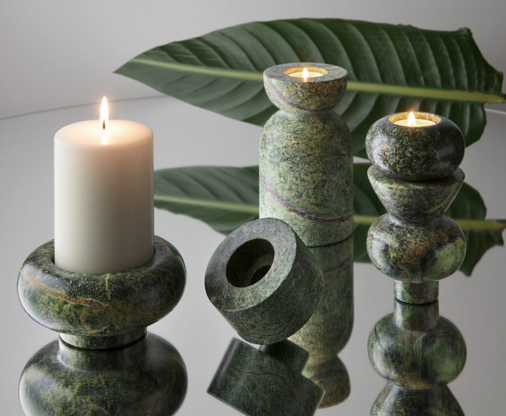 Stone Green Marble candlestick