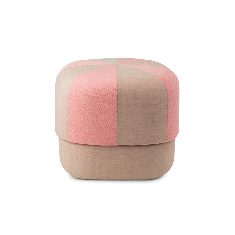 Pouf Circus Duo Pink mit Beige