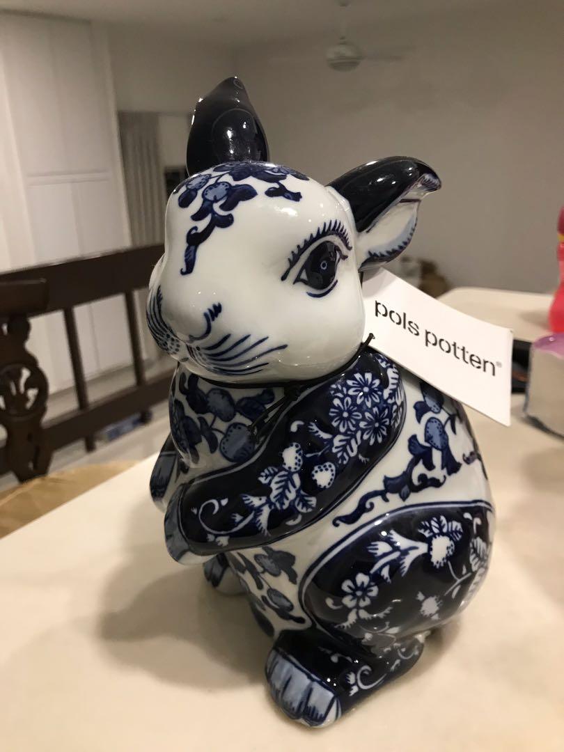 Skarbonka RABBIT niebieski Pols Potten    Eye on Design