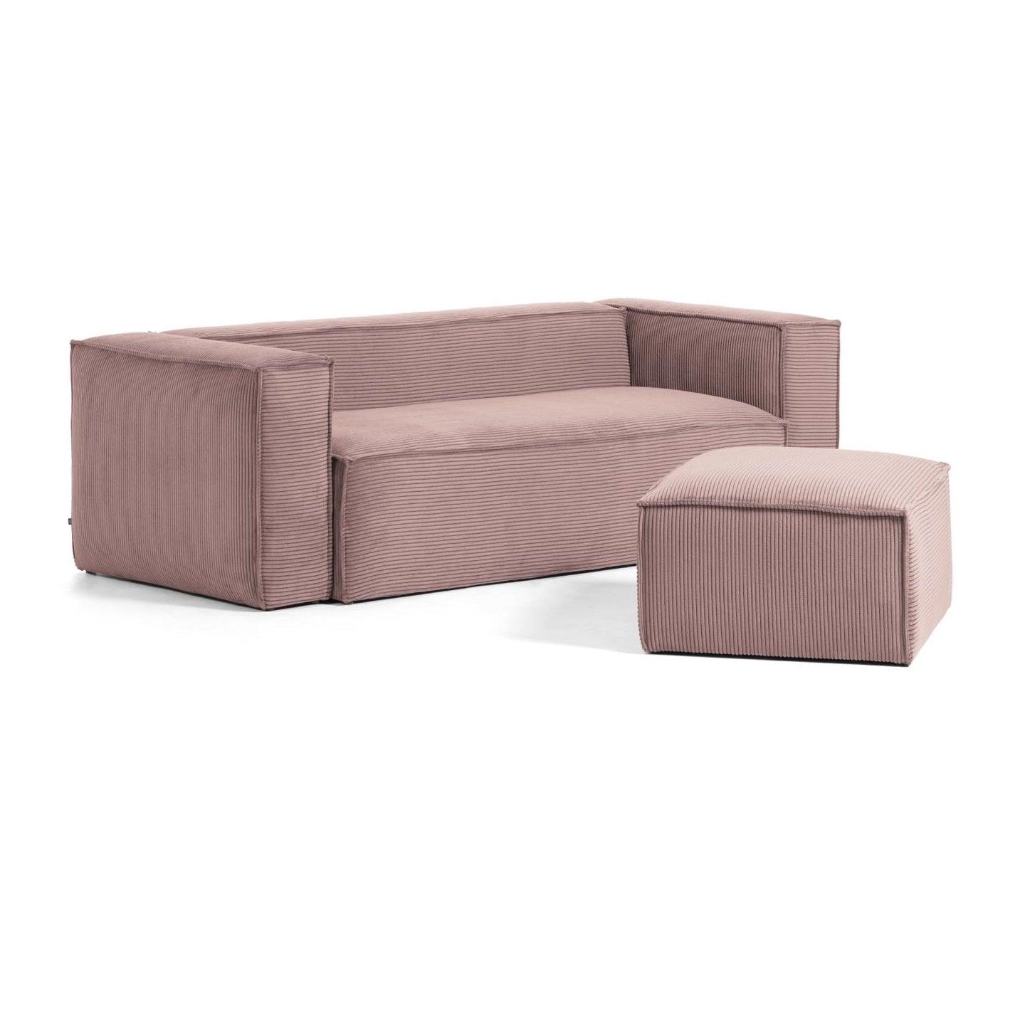 Sofa 2-osobowa BLOK jasnoróżowy sztruks La Forma    Eye on Design