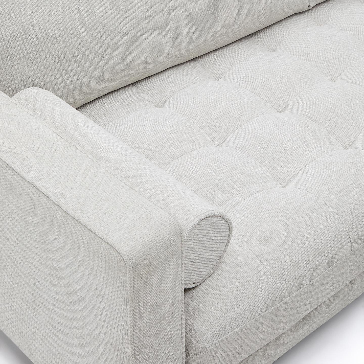 Sofa 2-osobowa DEBRA perłowy szenil z bukową podstawą La Forma    Eye on Design