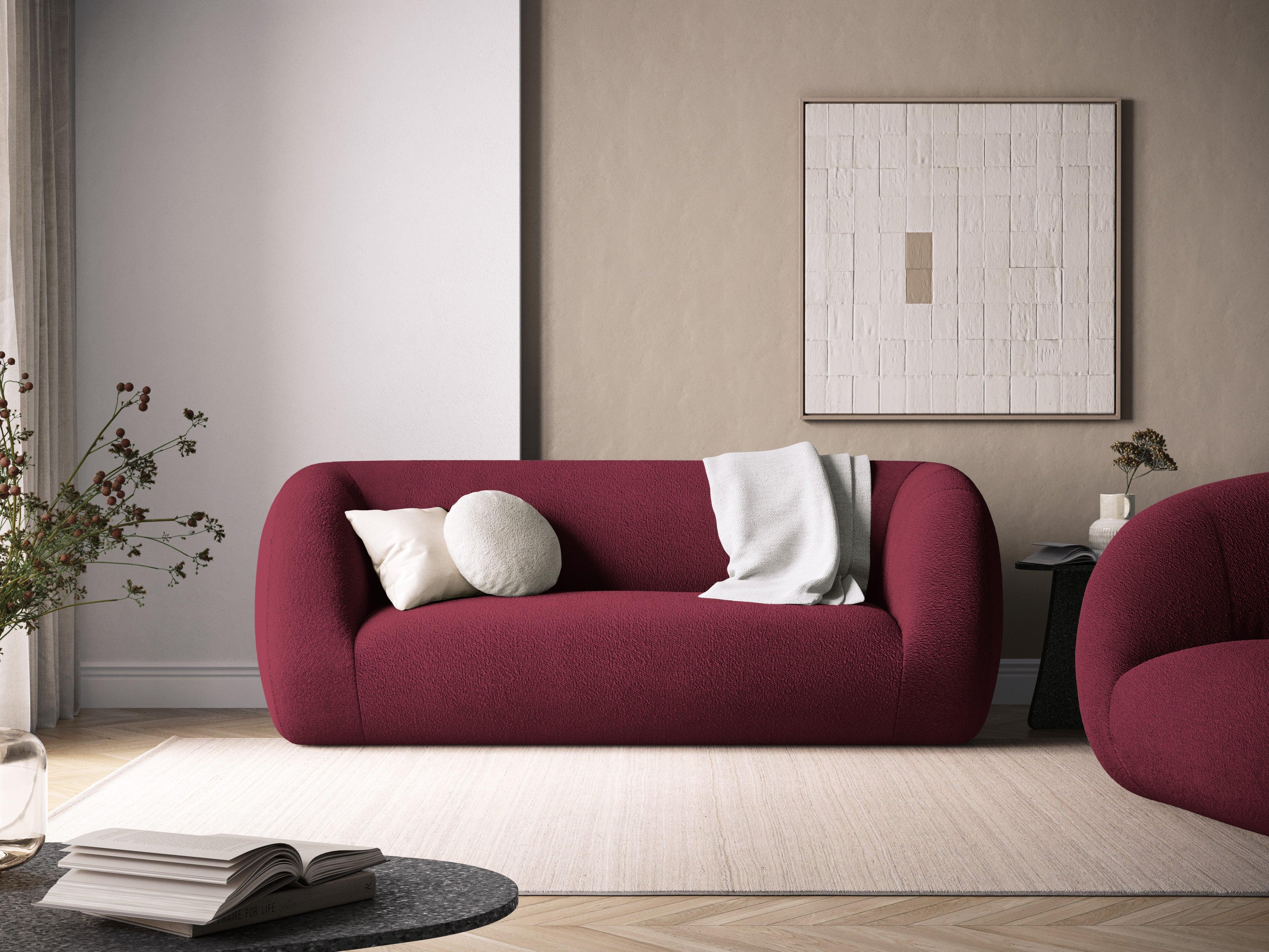 Sofa 2-osobowa ESSEN bordowy boucle Cosmopolitan Design    Eye on Design