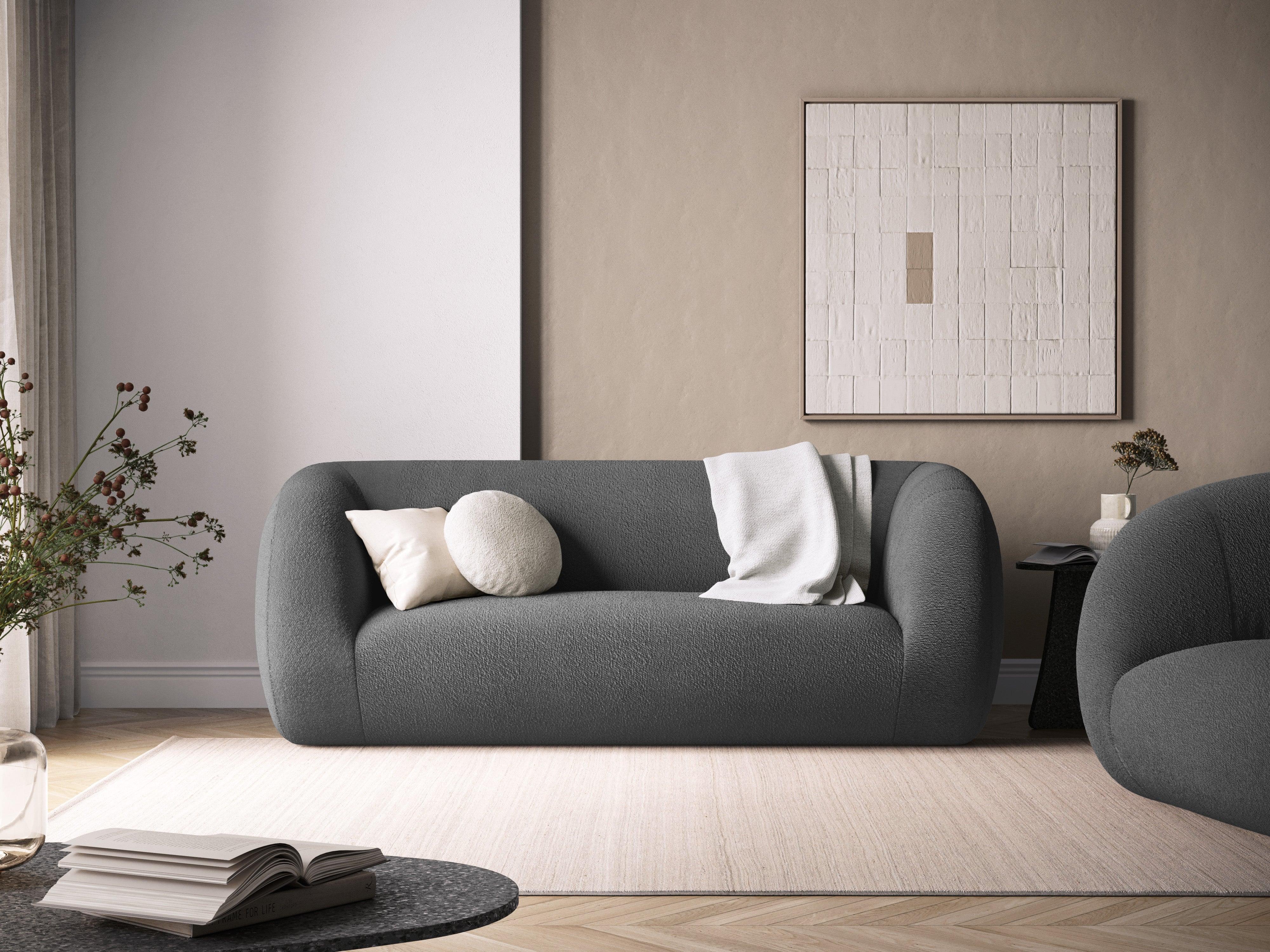 Sofa 2-osobowa ESSEN ciemnoszary boucle Cosmopolitan Design    Eye on Design