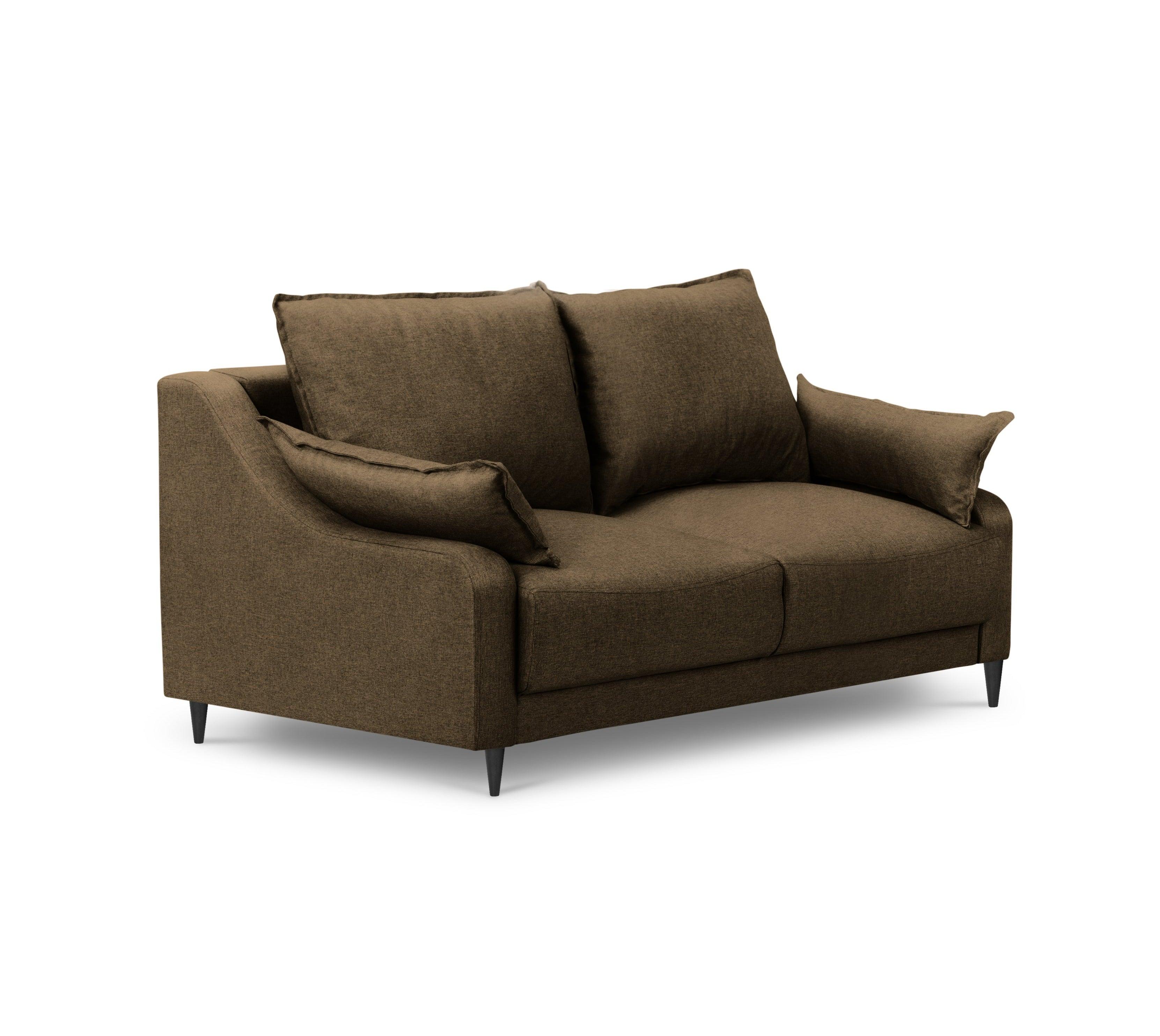 Sofa 2-osobowa FREESIA brązowy z czarną drewnianą podstawą Mazzini Sofas    Eye on Design