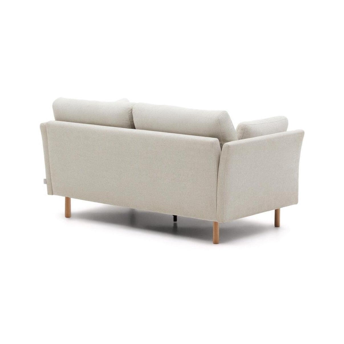 Sofa 2-osobowa GILMA perłowy z drewnianą podstawą La Forma    Eye on Design