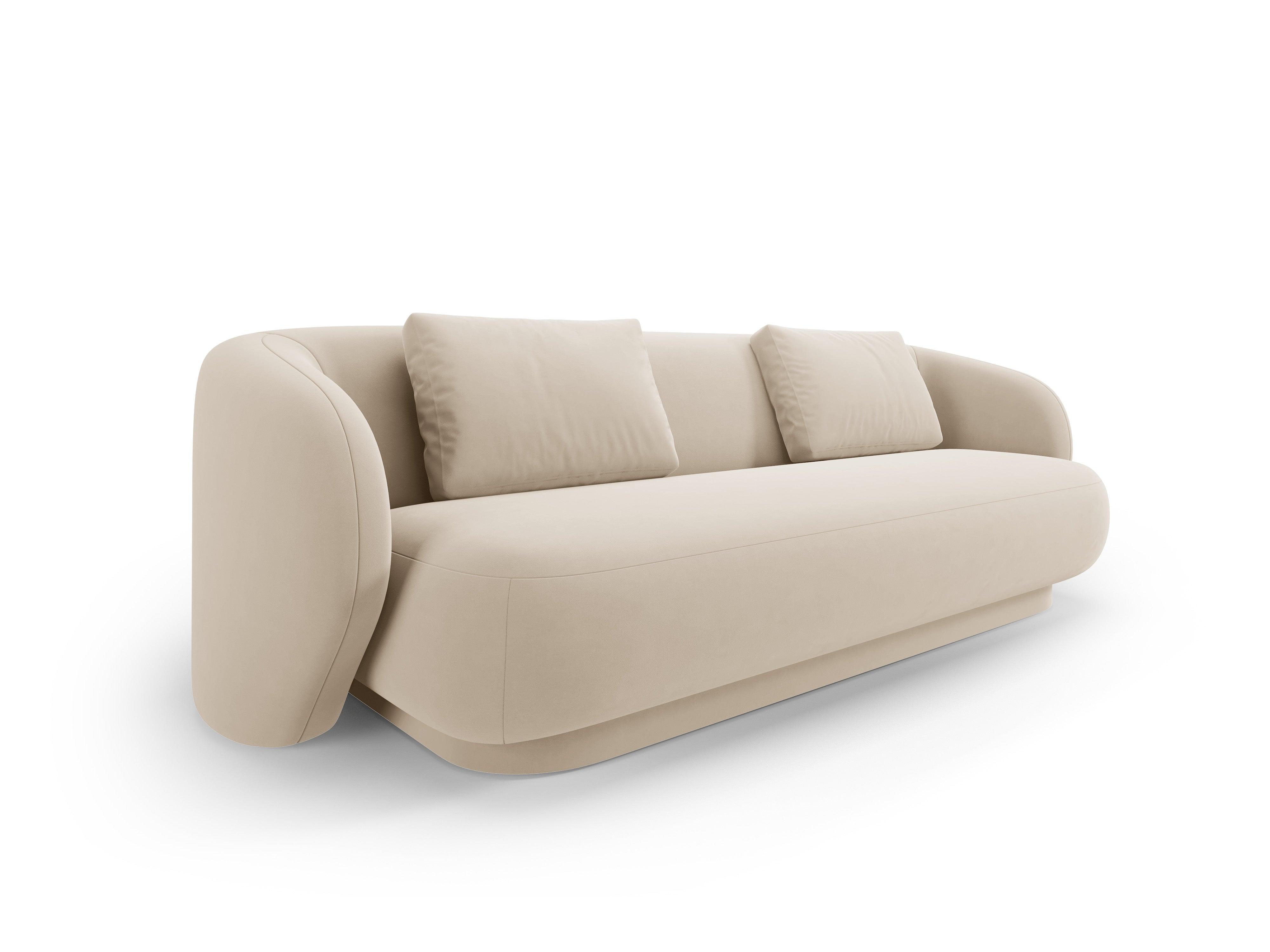 Sofa 3-osobowa aksamitna CAMDEN beżowy Cosmopolitan Design    Eye on Design