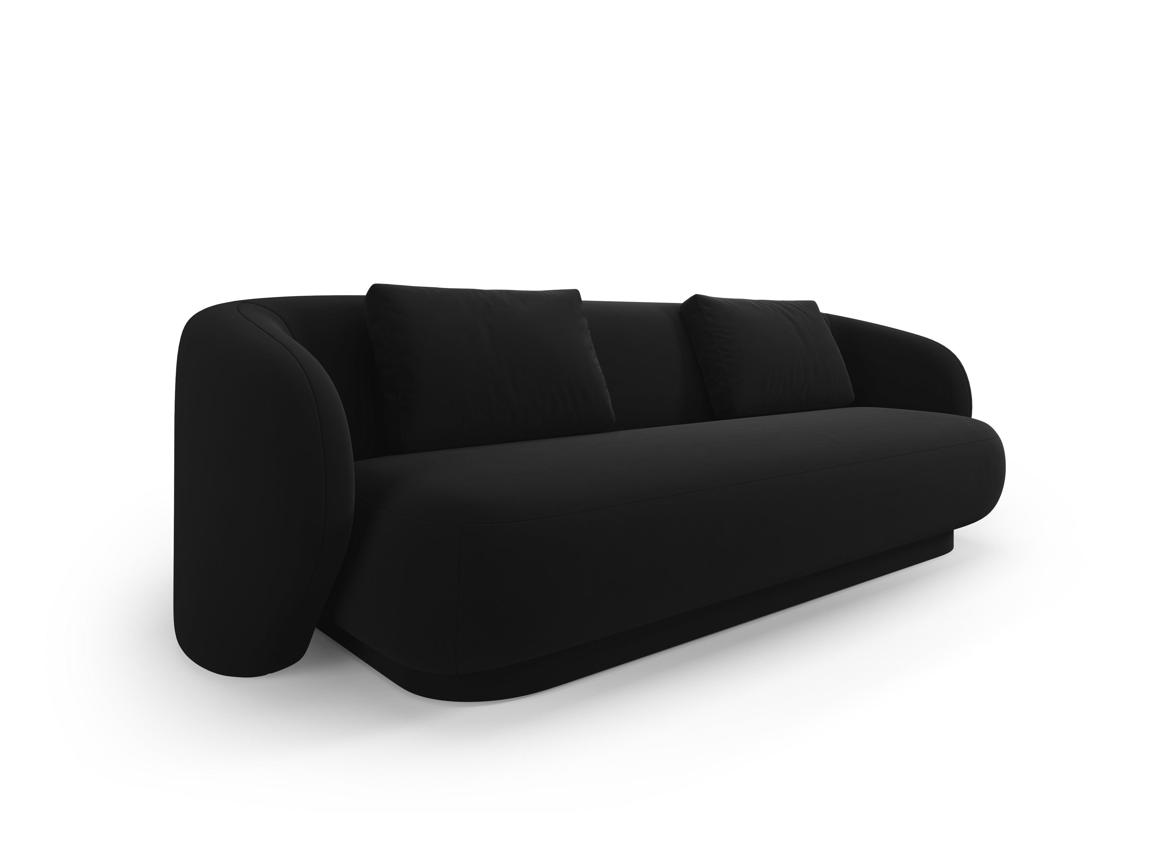 Sofa 3-osobowa aksamitna CAMDEN czarny Cosmopolitan Design    Eye on Design