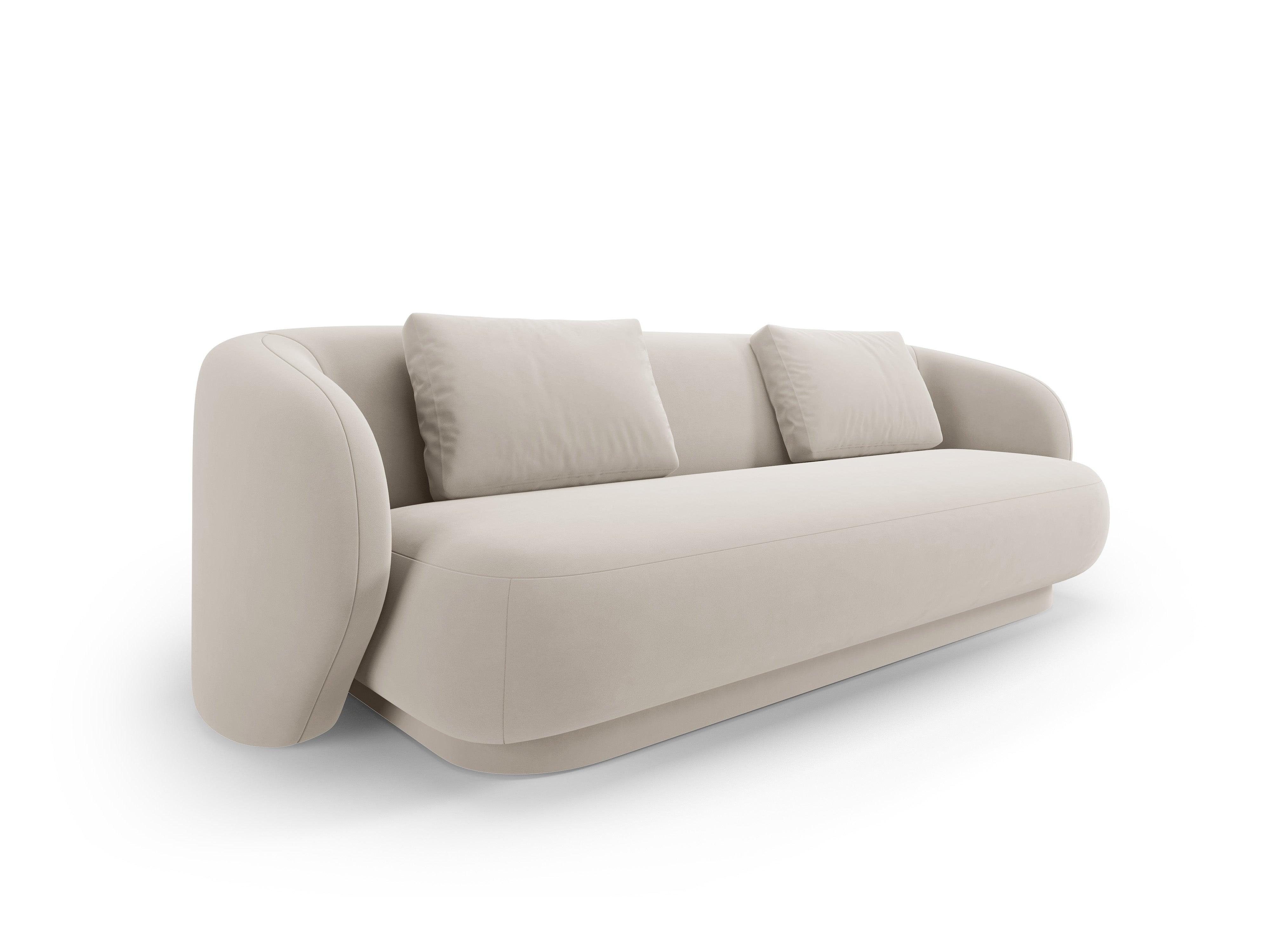 Sofa 3-osobowa aksamitna CAMDEN jasnobeżowy Cosmopolitan Design    Eye on Design