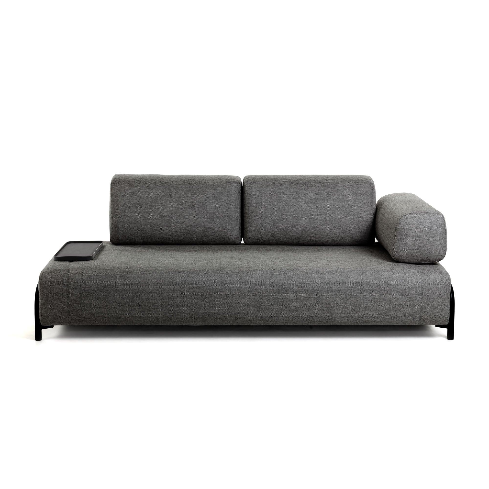 Sofa 3-osobowa COMPO ciemnoszary La Forma Jeden + mała taca   Eye on Design