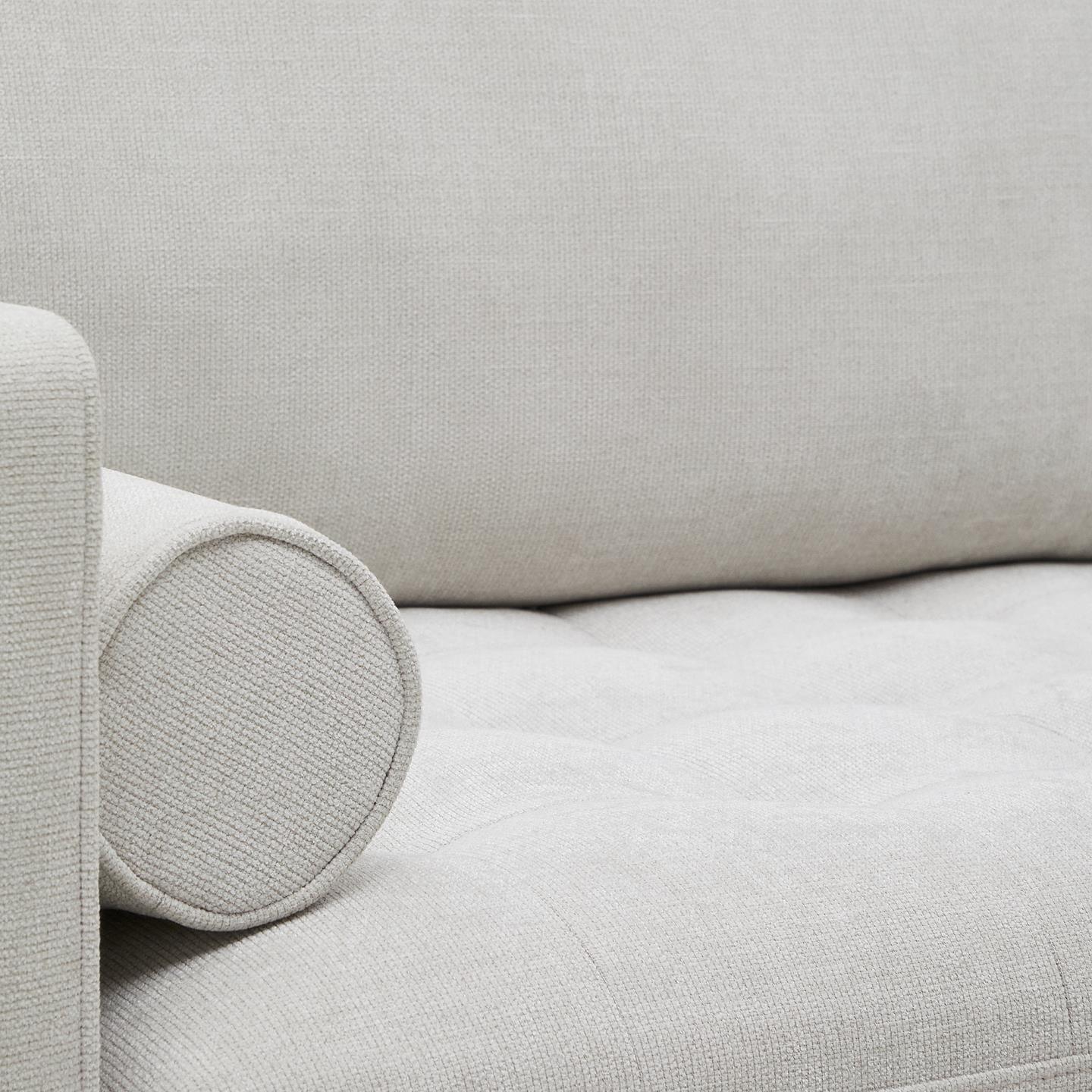 Sofa 3-osobowa DEBRA perłowy szenil z bukową podstawą La Forma    Eye on Design