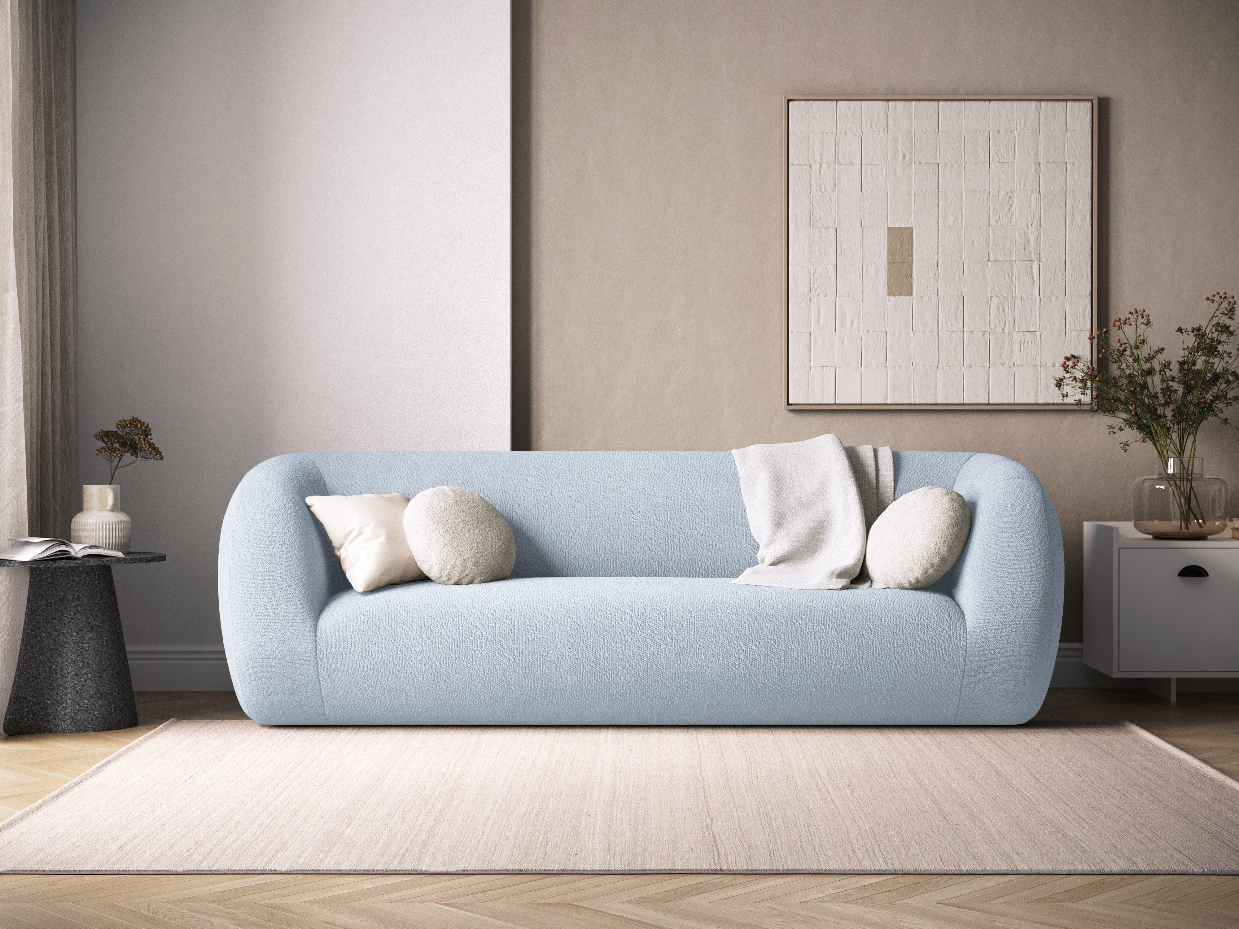Sofa 3-osobowa ESSEN jasnoniebieski boucle Cosmopolitan Design    Eye on Design