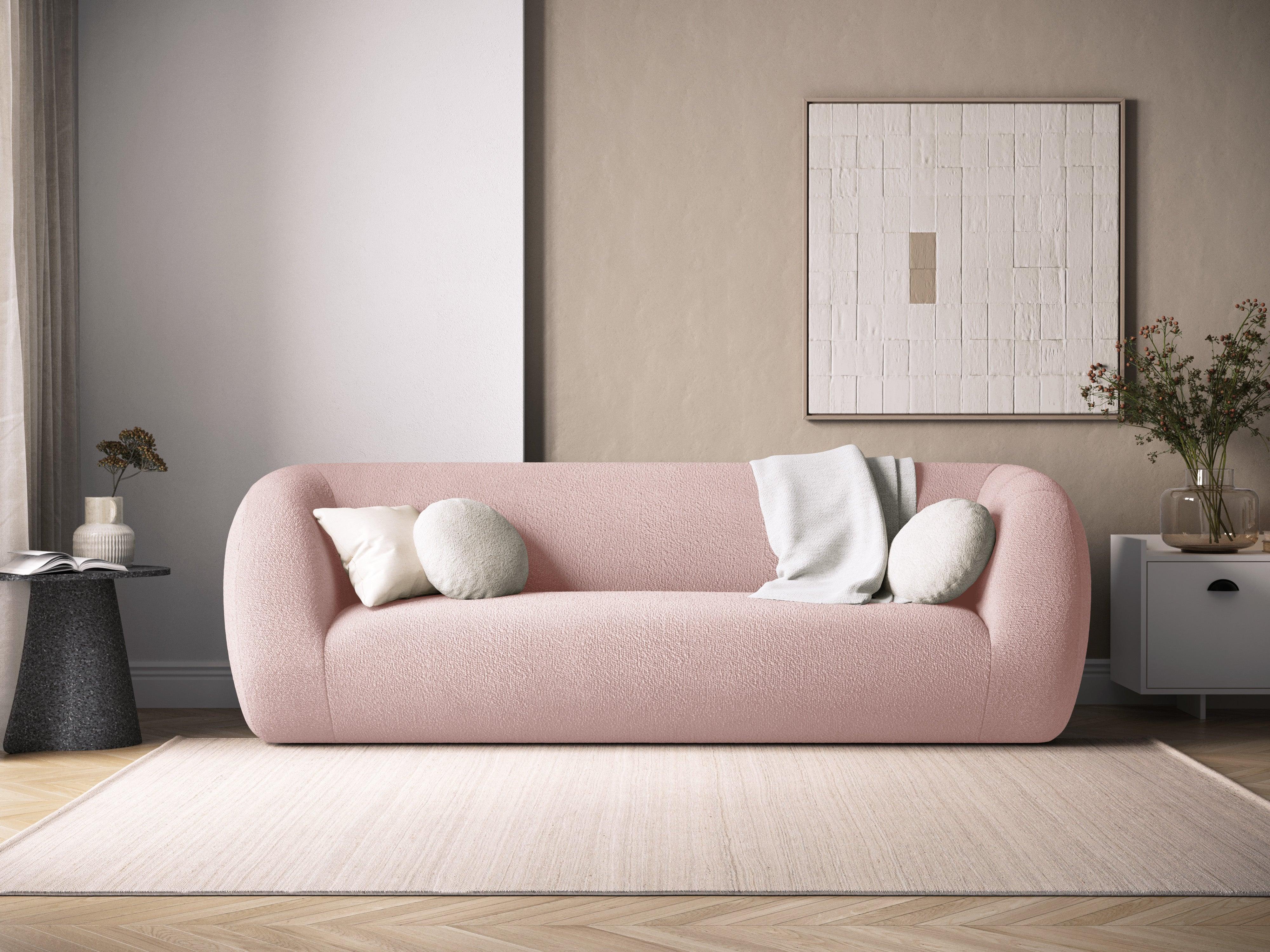 Sofa 3-osobowa ESSEN różowy boucle Cosmopolitan Design    Eye on Design