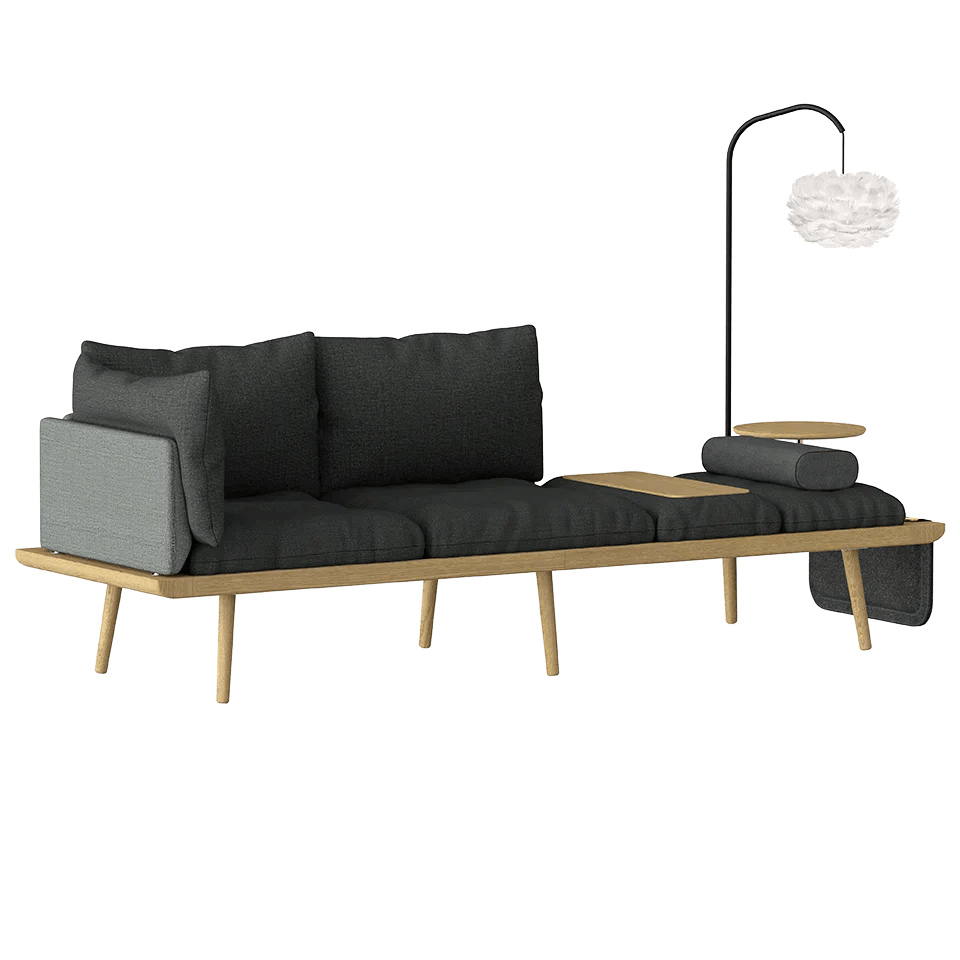 Sofa 3-osobowa LOUNGE AROUND baby blue z dębem UMAGE    Eye on Design