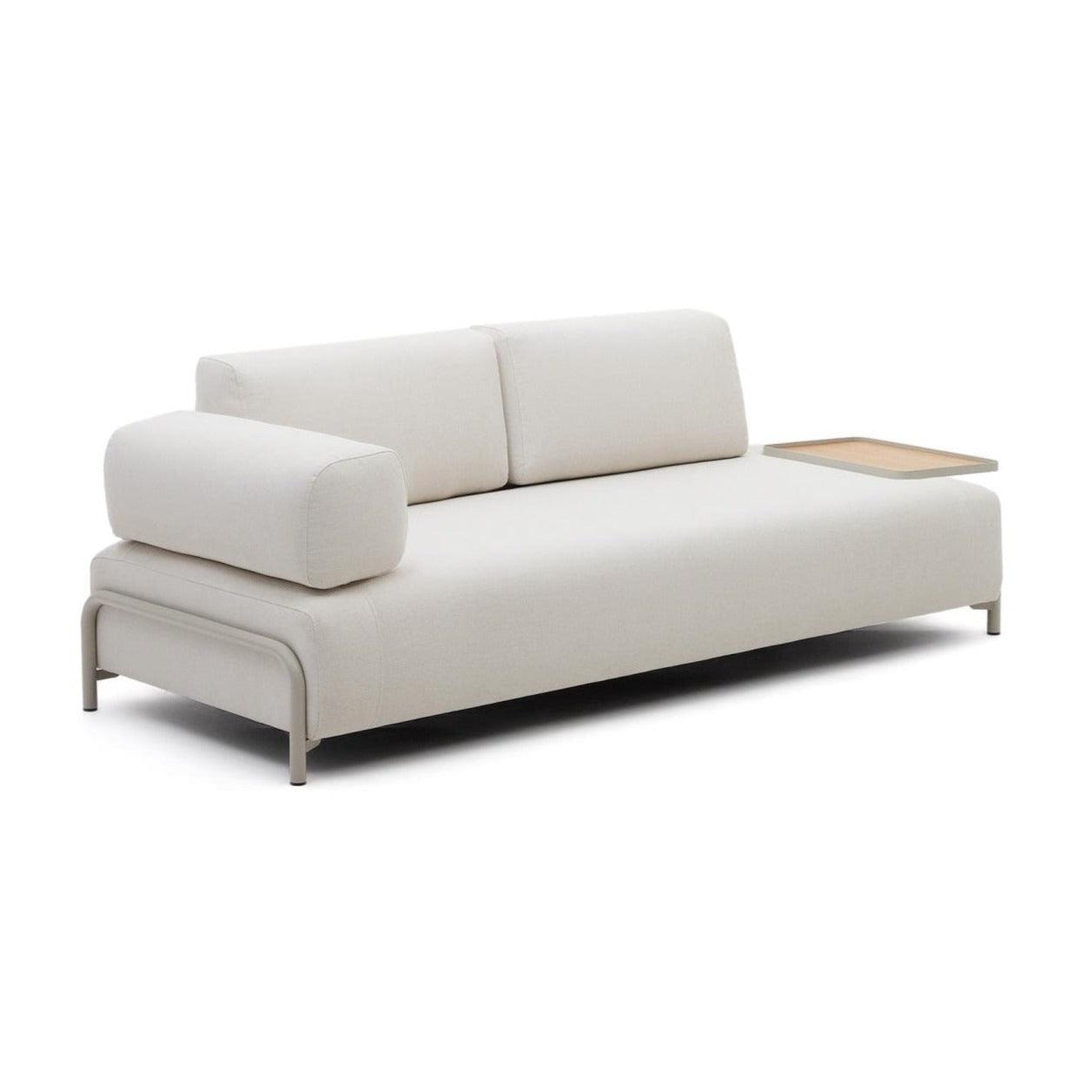 Sofa 3-osobowa z dużą tacą COMPO beżowy szenil La Forma    Eye on Design