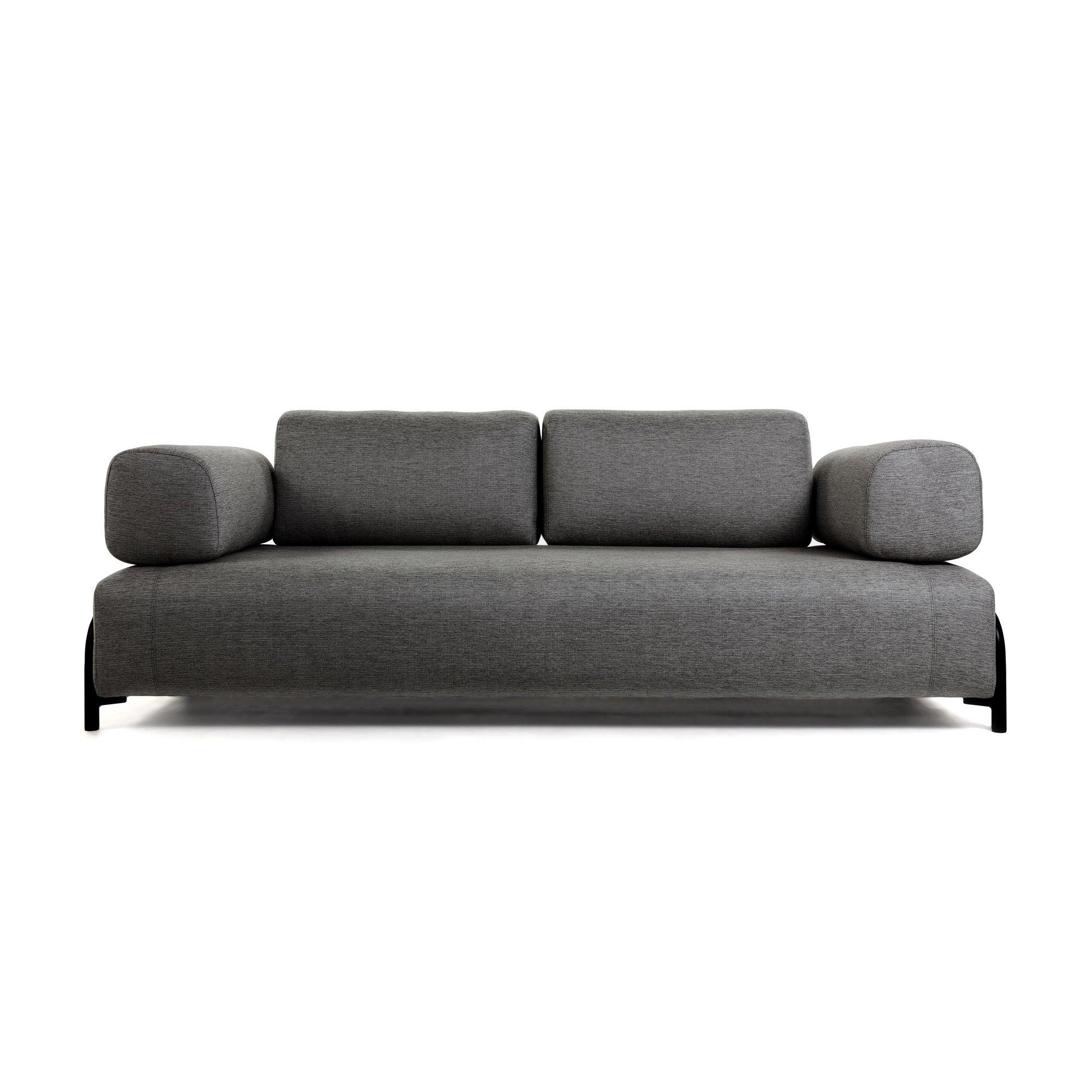 Sofa 3-osobowa z podłokietnikami COMPO ciemnoszary La Forma    Eye on Design