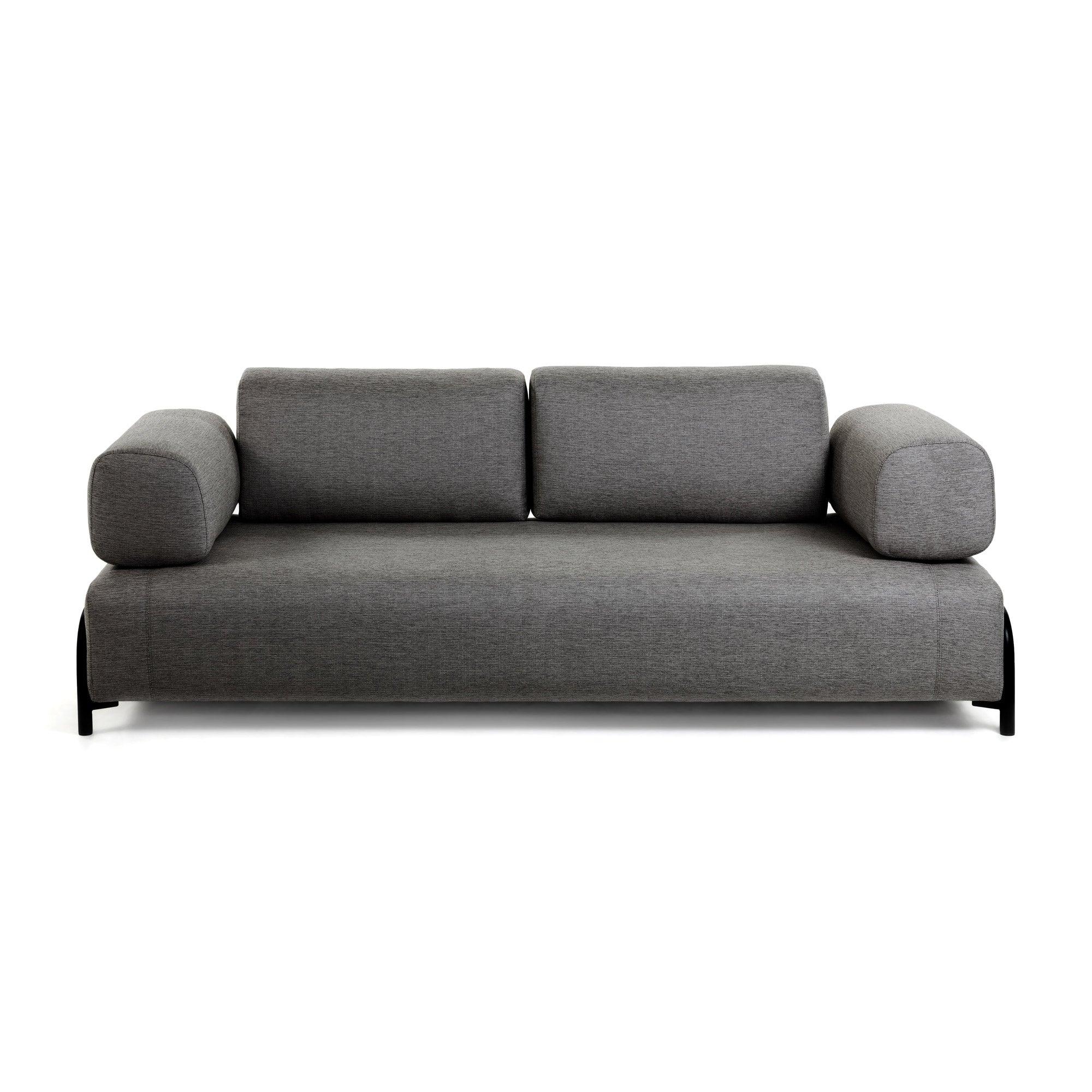 Sofa 3-osobowa z podłokietnikami COMPO ciemnoszary La Forma    Eye on Design