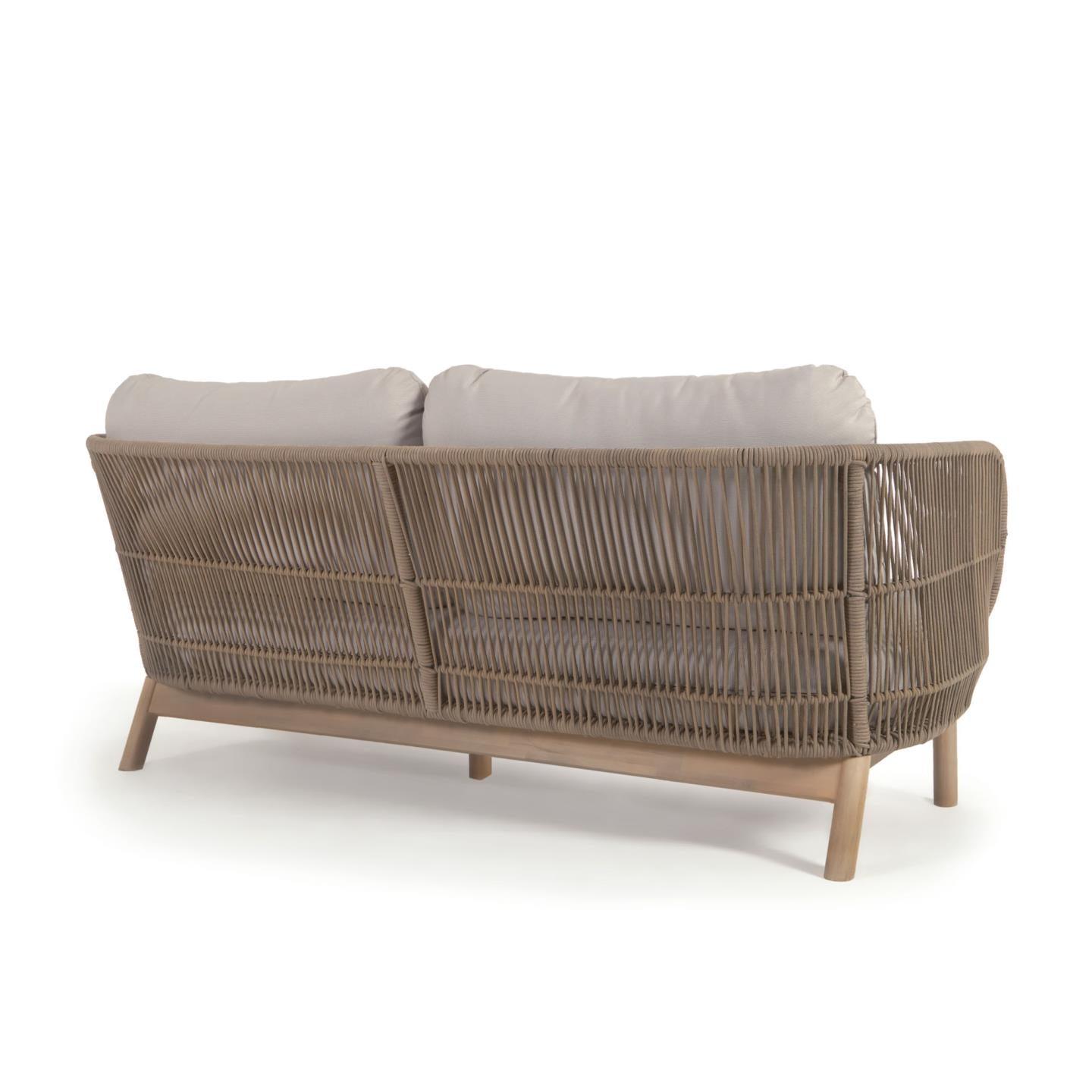 Sofa 3-osobowa zewnętrzna CATALINA beżowy z wykończeniem z litego drewna La Forma    Eye on Design