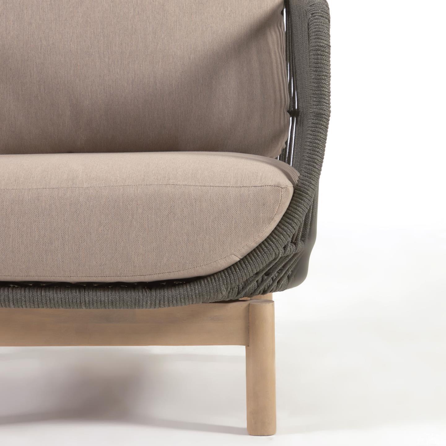 Sofa 3-osobowa zewnętrzna CATALINA zielony z wykończeniem z litego drewna La Forma    Eye on Design