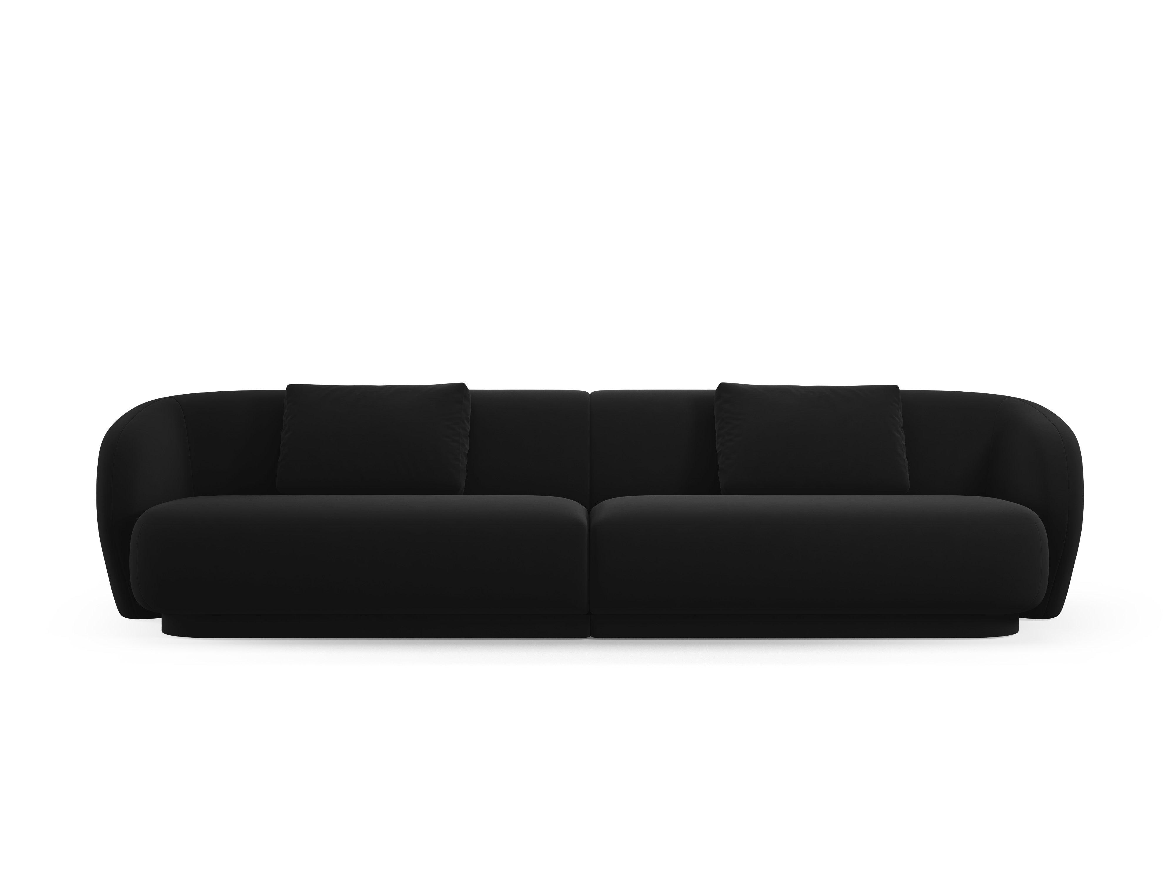 Sofa 4-osobowa aksamitna CAMDEN czarny Cosmopolitan Design    Eye on Design