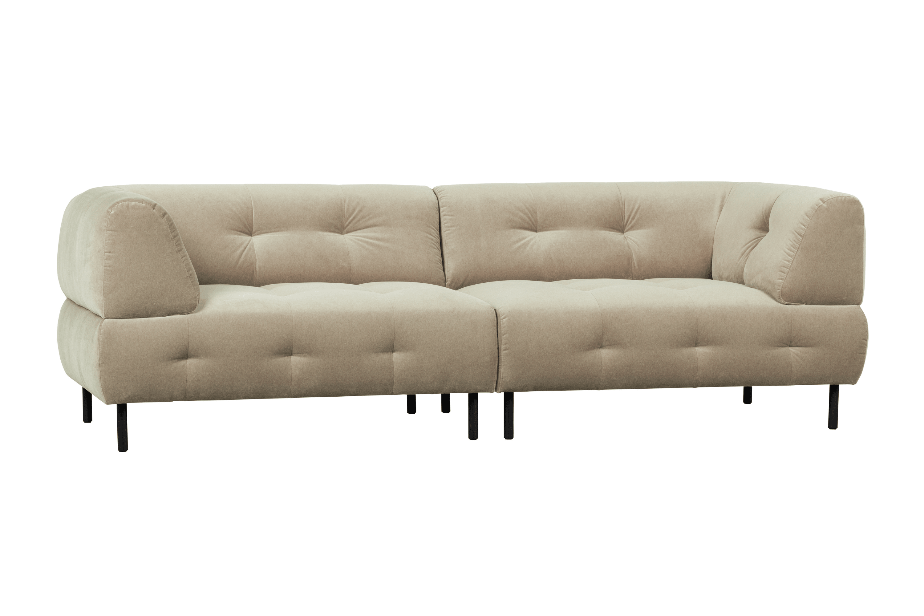 Sofa 4-osobowa aksamitna LLOYD piaskowy Woood Exclusive    Eye on Design