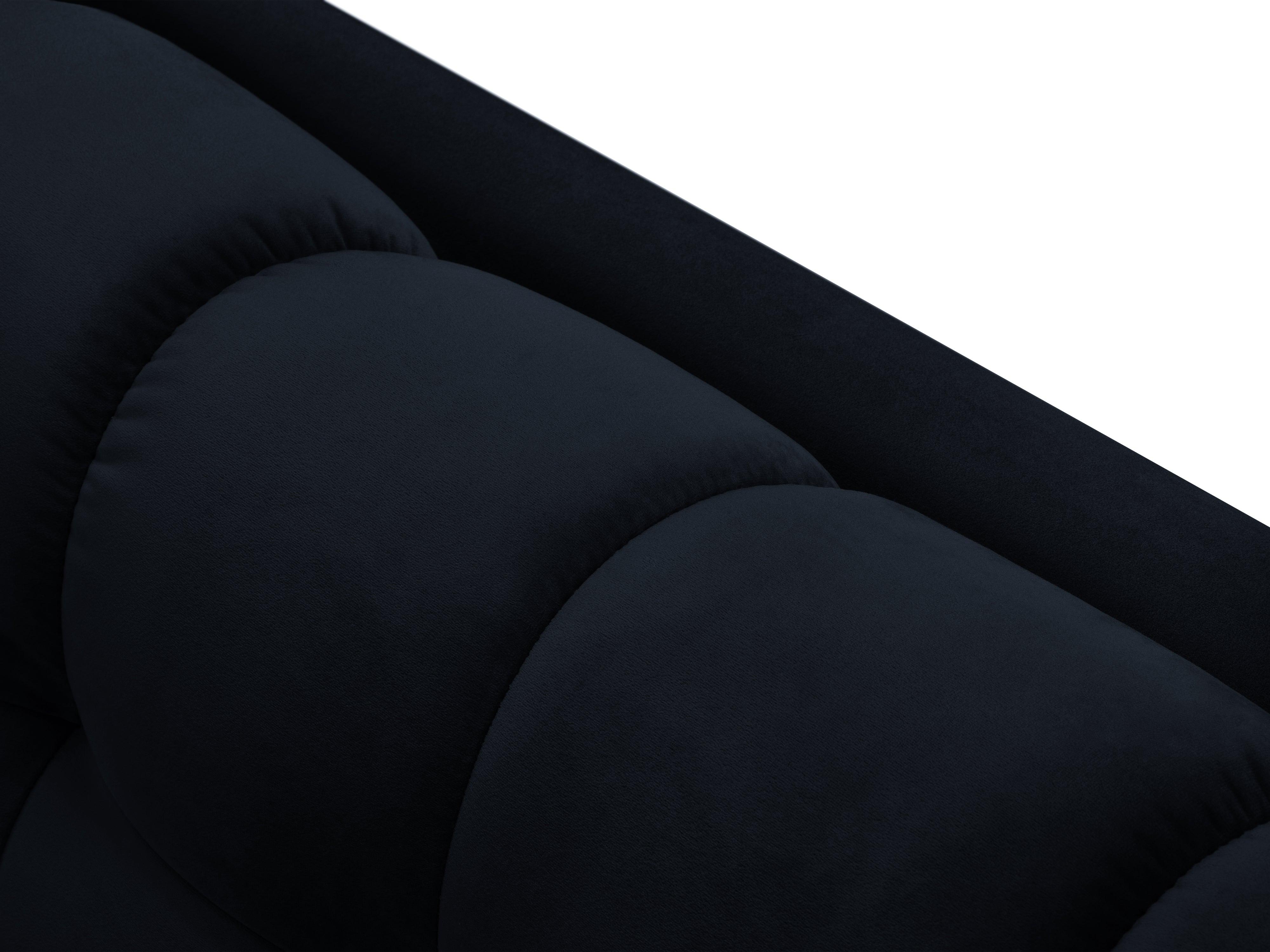 Sofa aksamitna 2-osobowa BALI ciemnoniebieski z czarną podstawą Cosmopolitan Design    Eye on Design