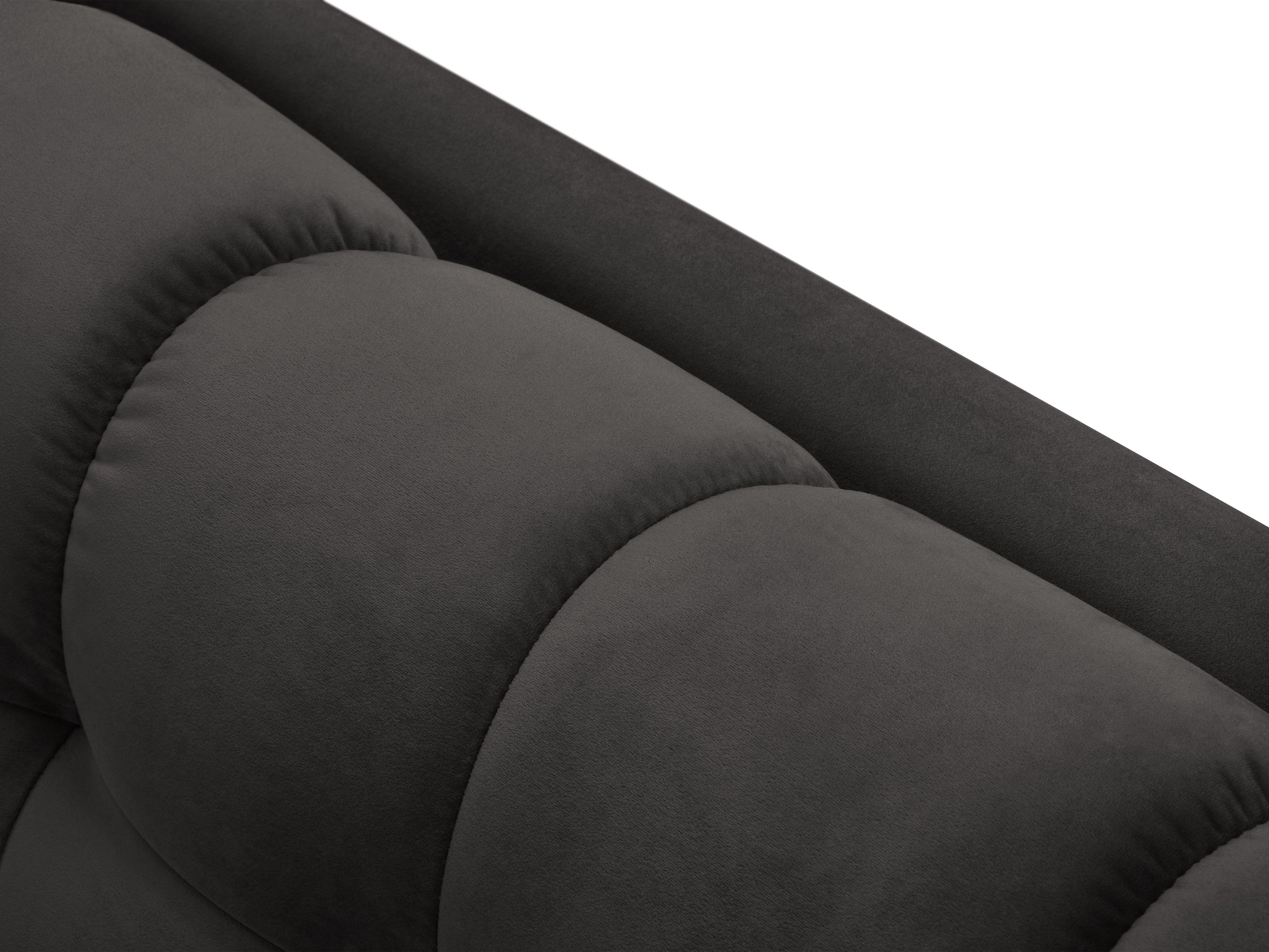 Sofa aksamitna 2-osobowa BALI ciemnoszary z czarną podstawą Cosmopolitan Design    Eye on Design