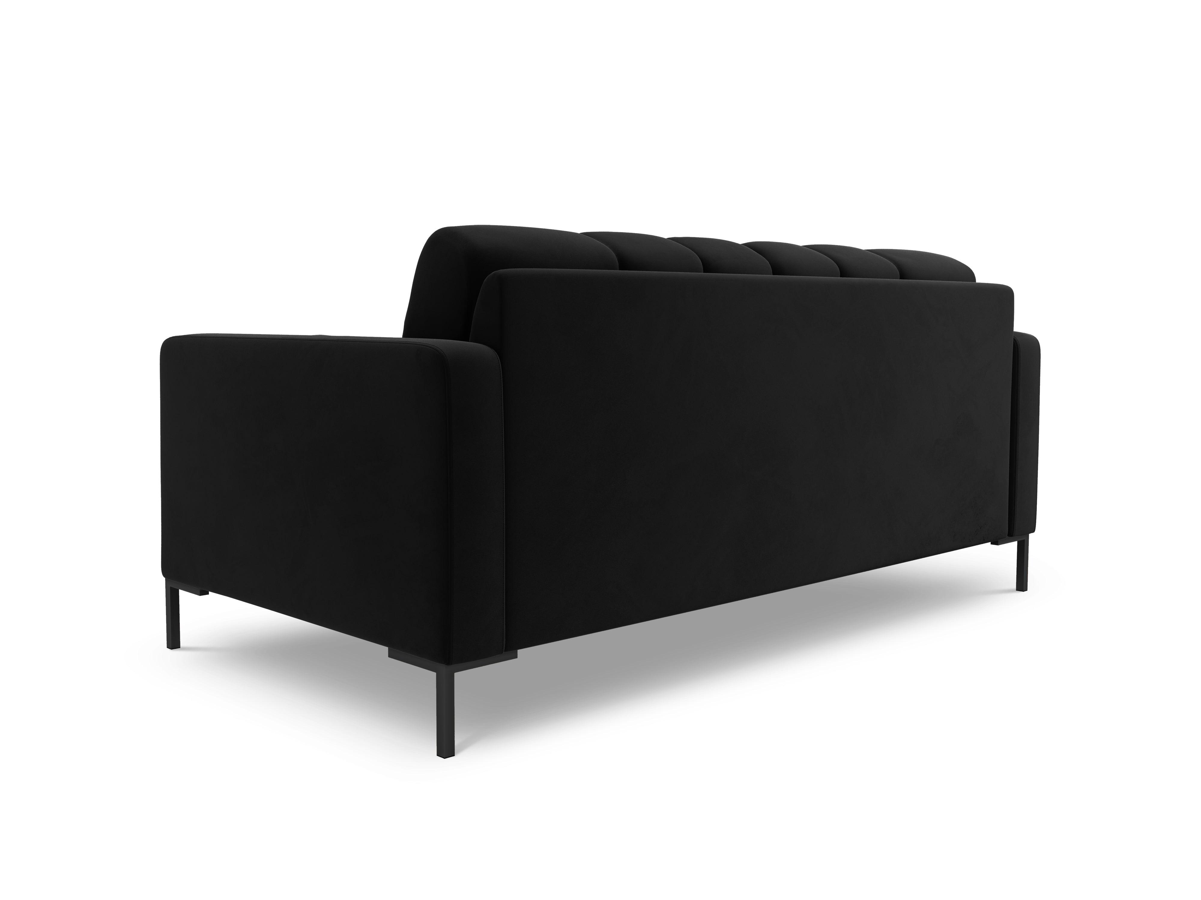 Sofa aksamitna 2-osobowa BALI czarny z czarną podstawą Cosmopolitan Design    Eye on Design