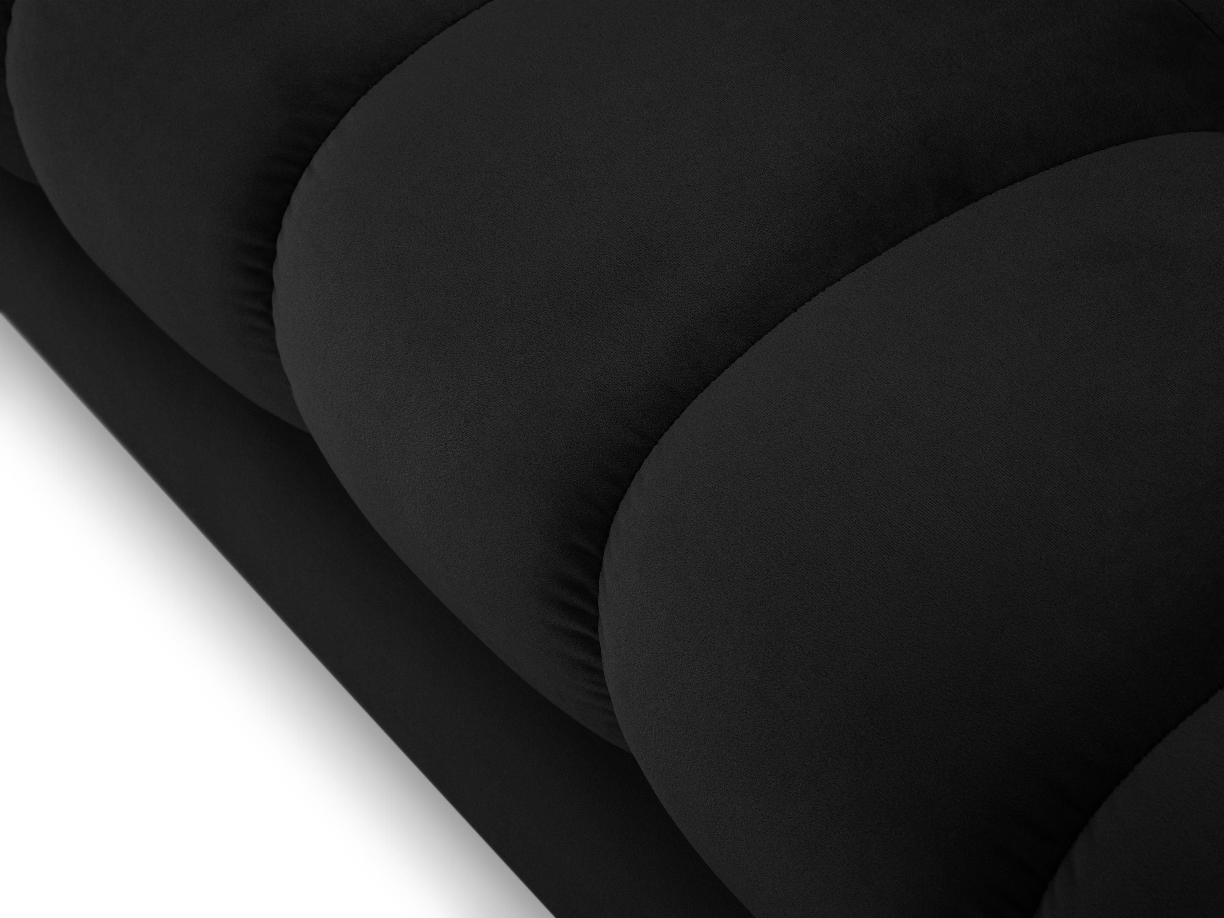 Sofa aksamitna 2-osobowa BALI czarny z czarną podstawą Cosmopolitan Design    Eye on Design