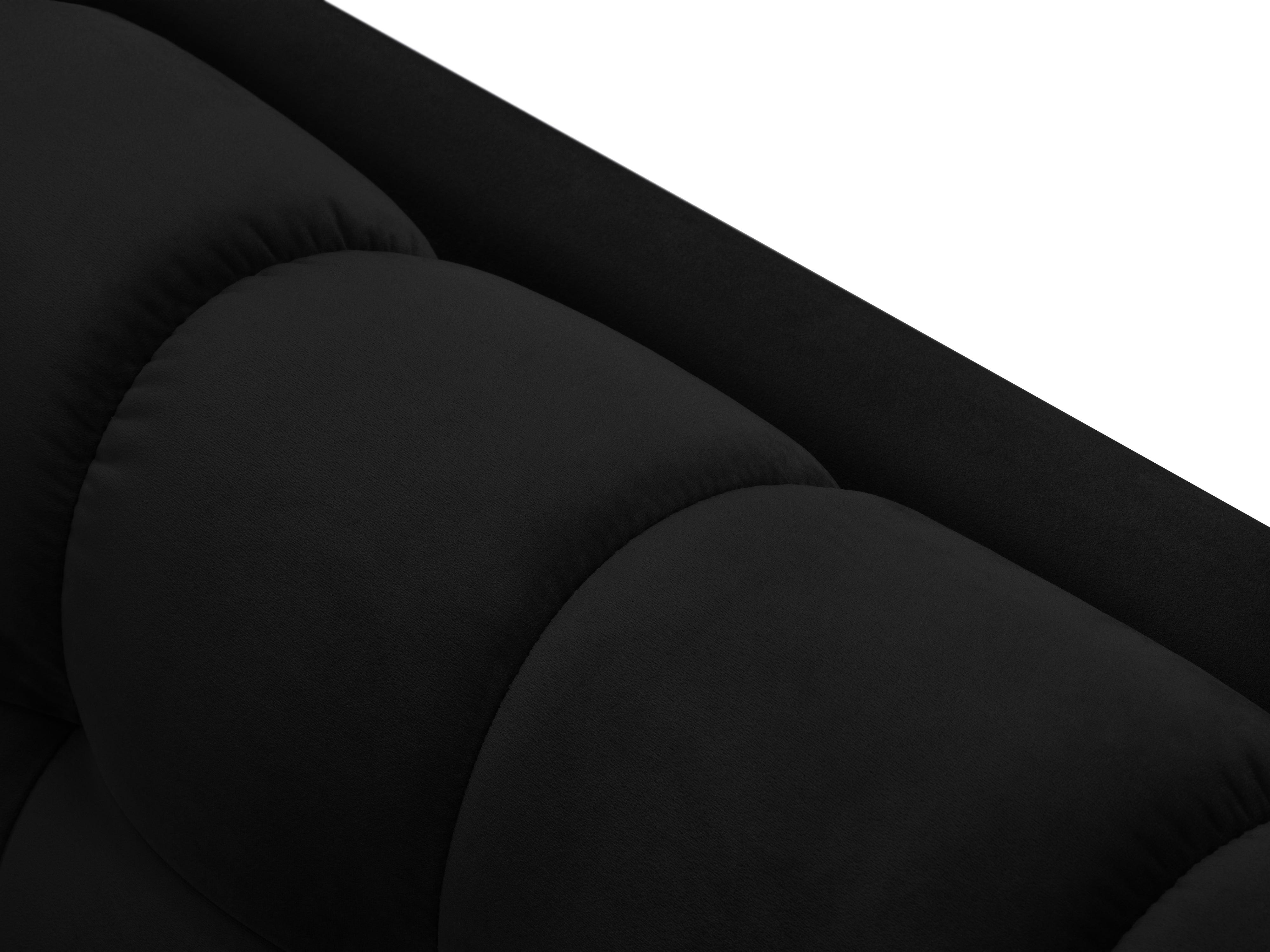 Sofa aksamitna 2-osobowa BALI czarny z czarną podstawą Cosmopolitan Design    Eye on Design