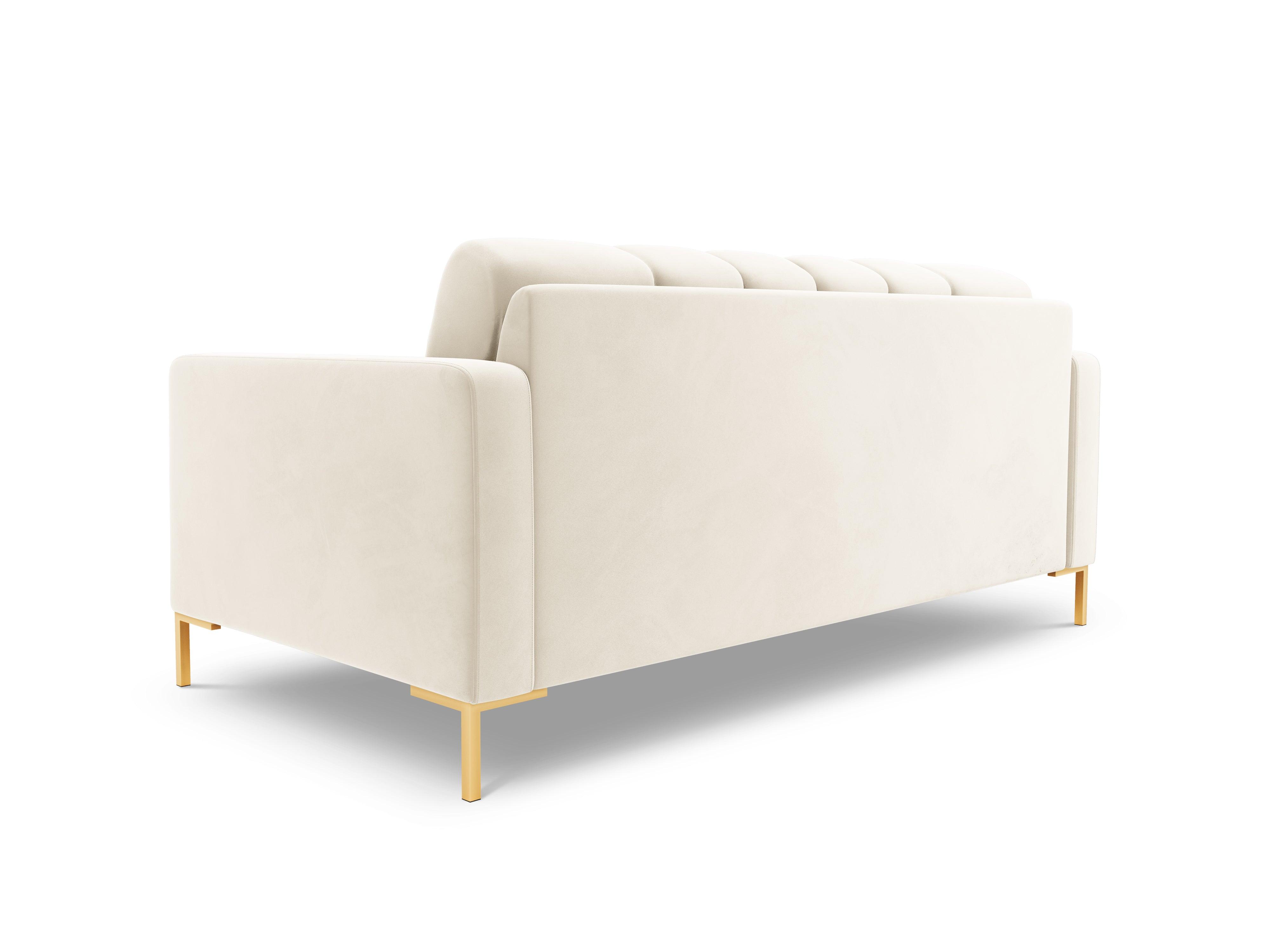 Sofa aksamitna 2-osobowa BALI jasnobeżowy ze złotą podstawą Cosmopolitan Design    Eye on Design