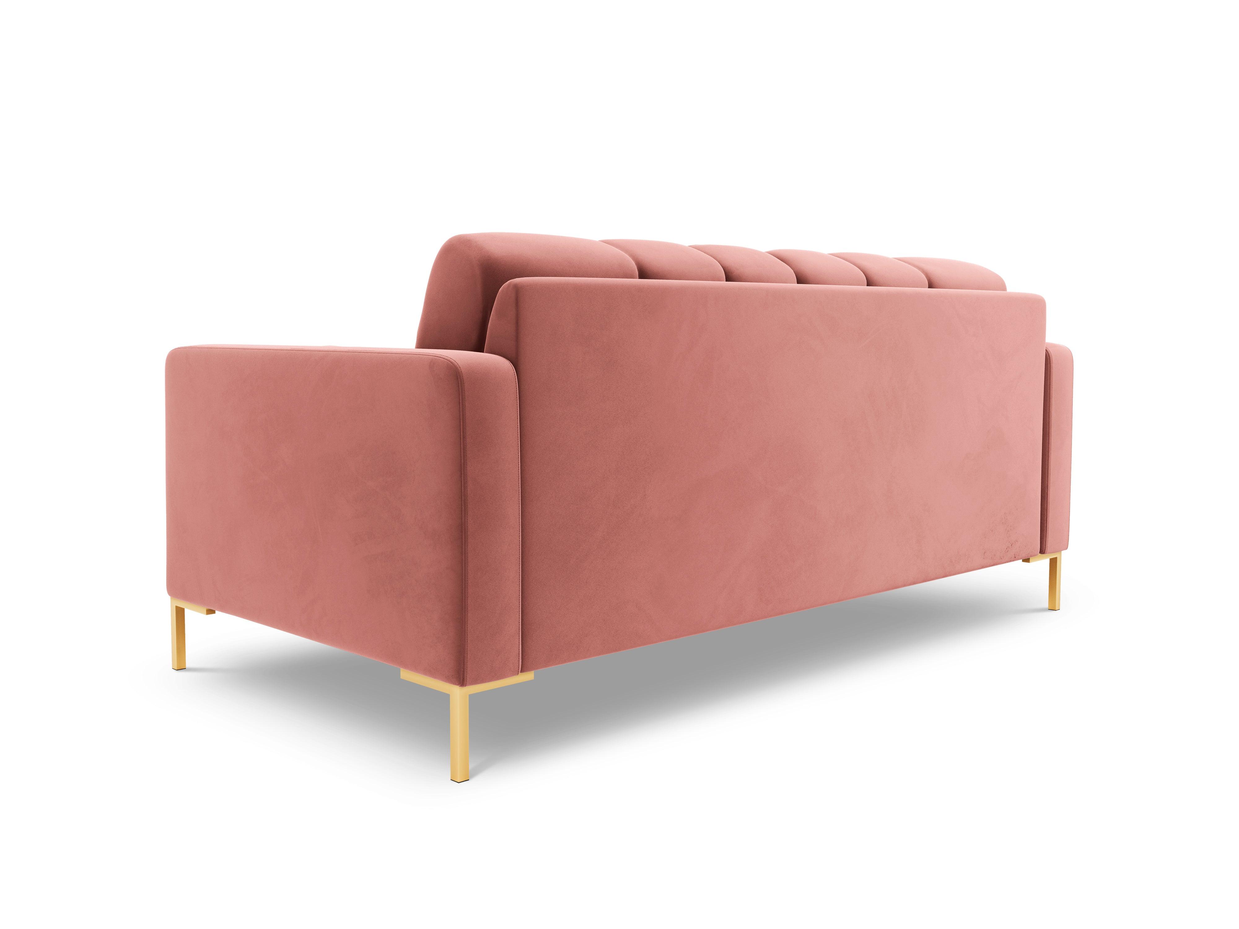 Sofa aksamitna 2-osobowa BALI różowy ze złotą podstawą Cosmopolitan Design    Eye on Design