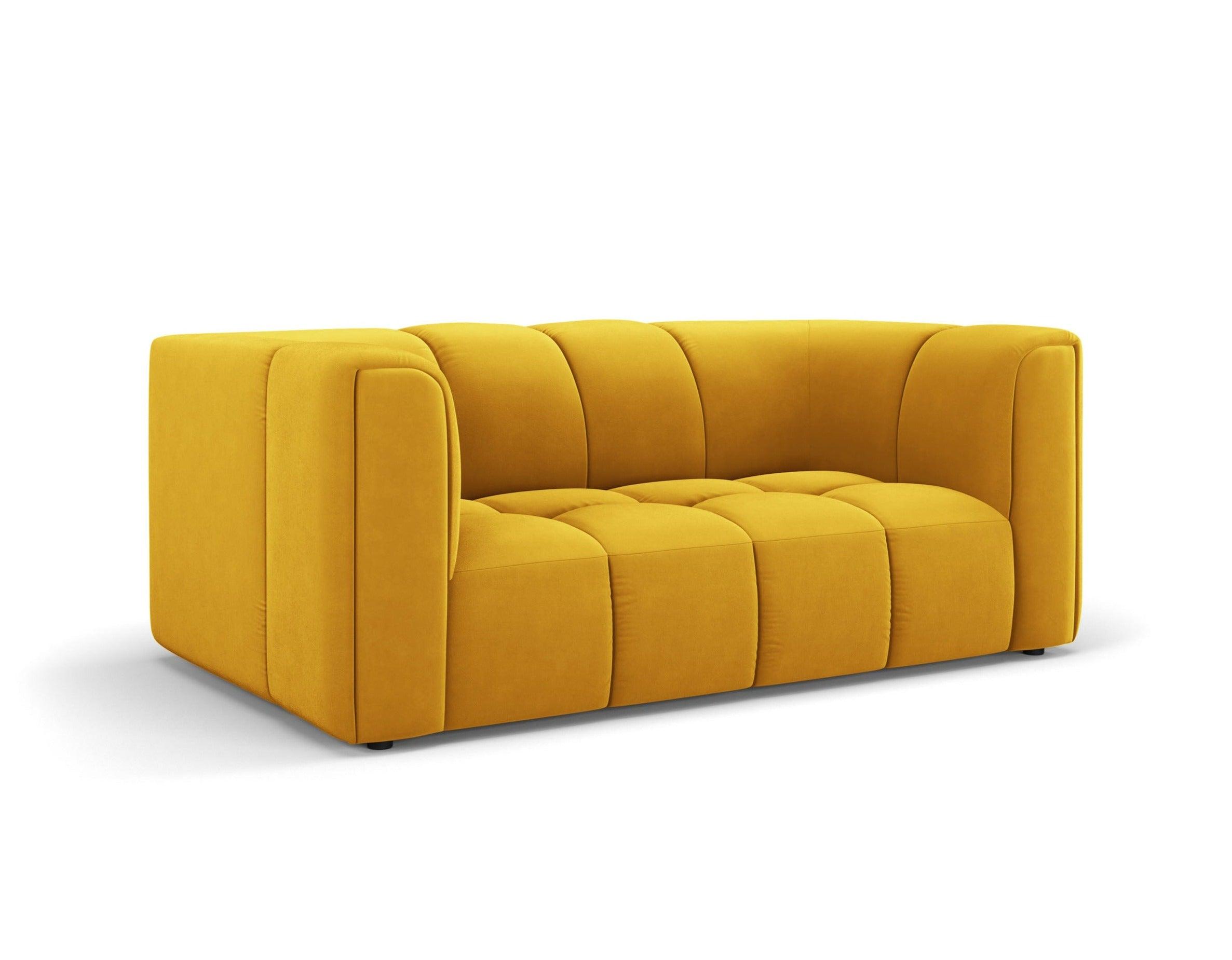 Sofa aksamitna 2-osobowa FRANCESCA żółty Milo Casa    Eye on Design