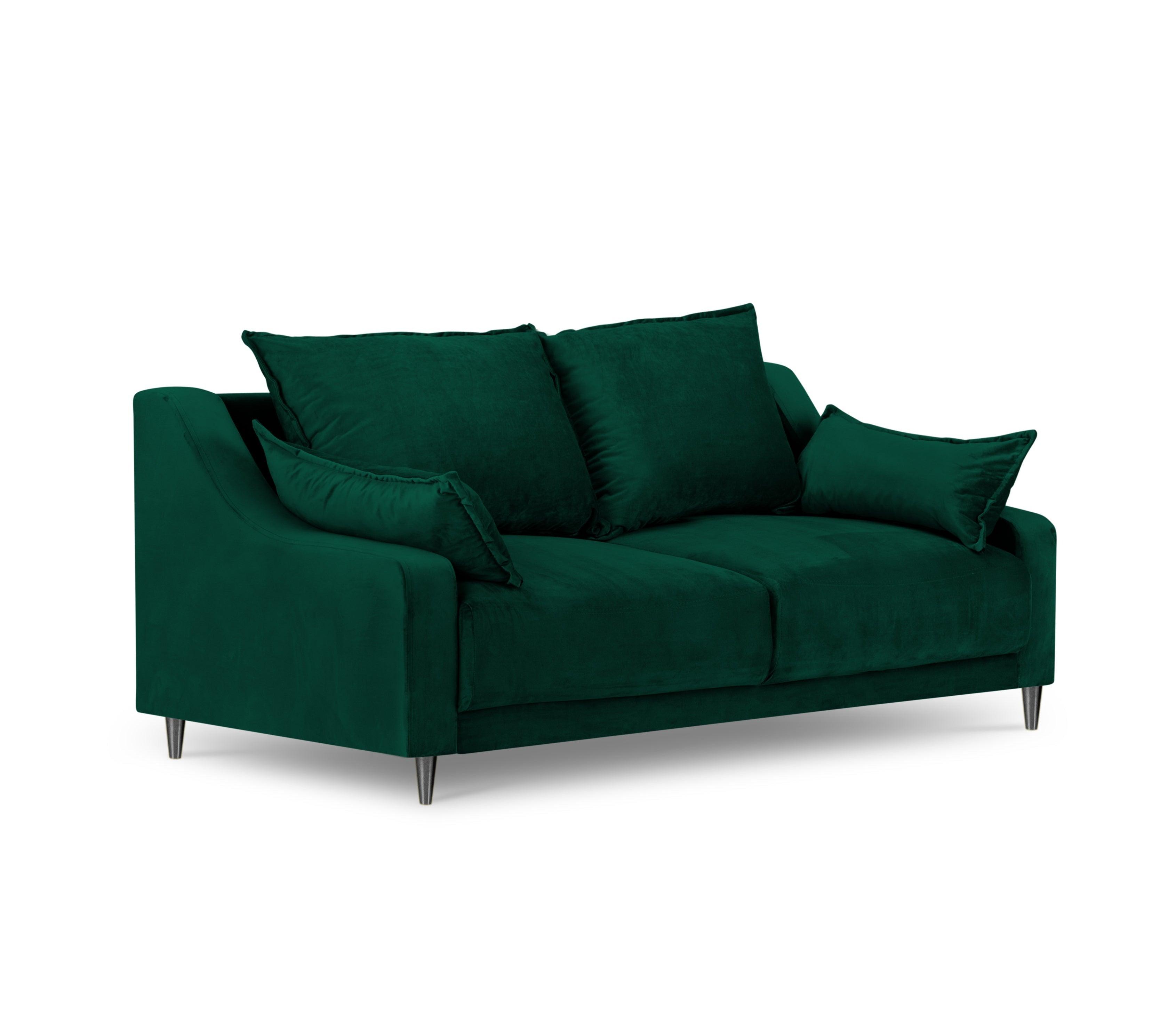 Sofa aksamitna 2-osobowa FREESIA butelkowa zieleń z czarną podstawą Mazzini Sofas    Eye on Design