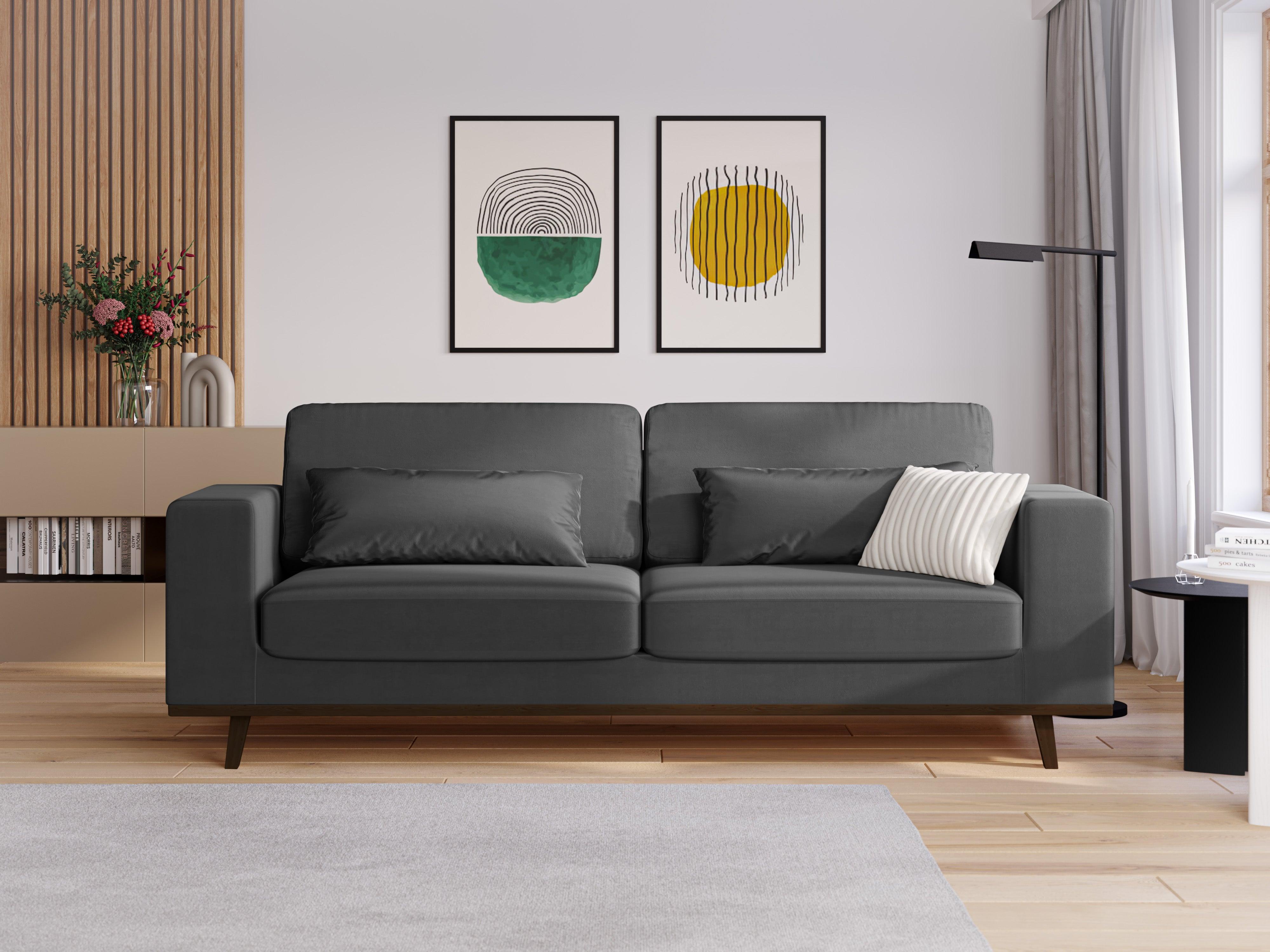 Sofa aksamitna 2-osobowa HEBE ciemnoszary Mazzini Sofas    Eye on Design