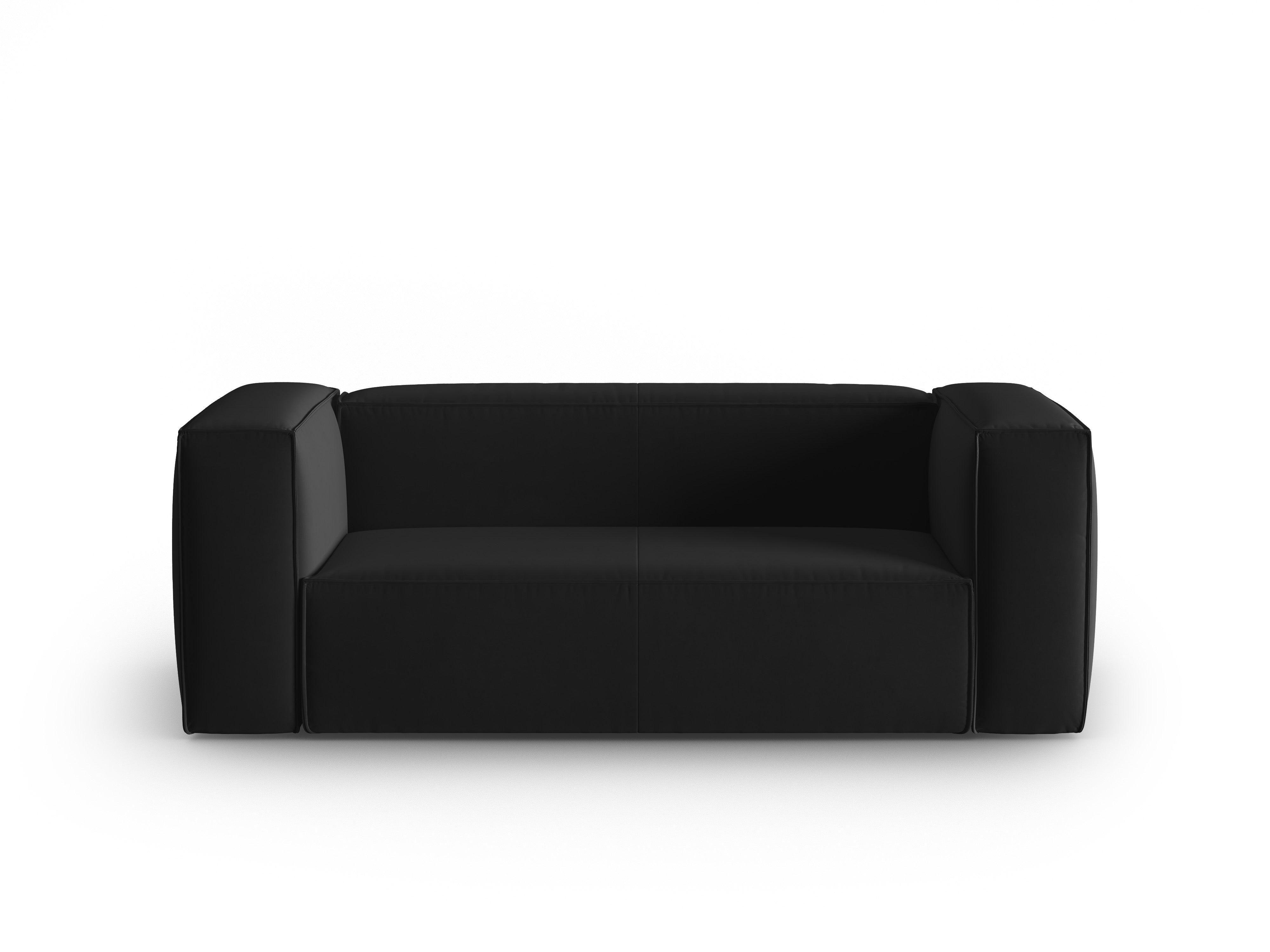 Sofa aksamitna 2-osobowa MACKAY czarny Cosmopolitan Design    Eye on Design