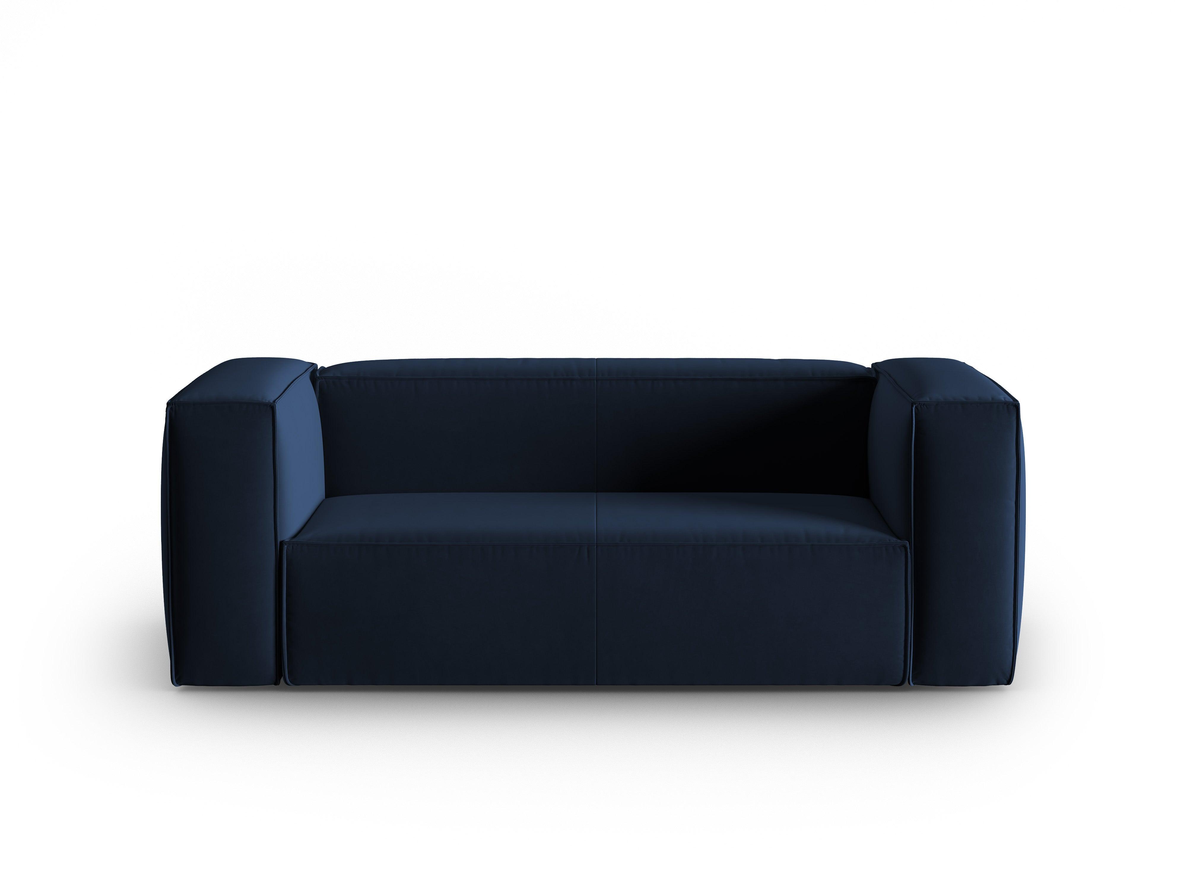 Sofa aksamitna 2-osobowa MACKAY granat królewski Cosmopolitan Design    Eye on Design