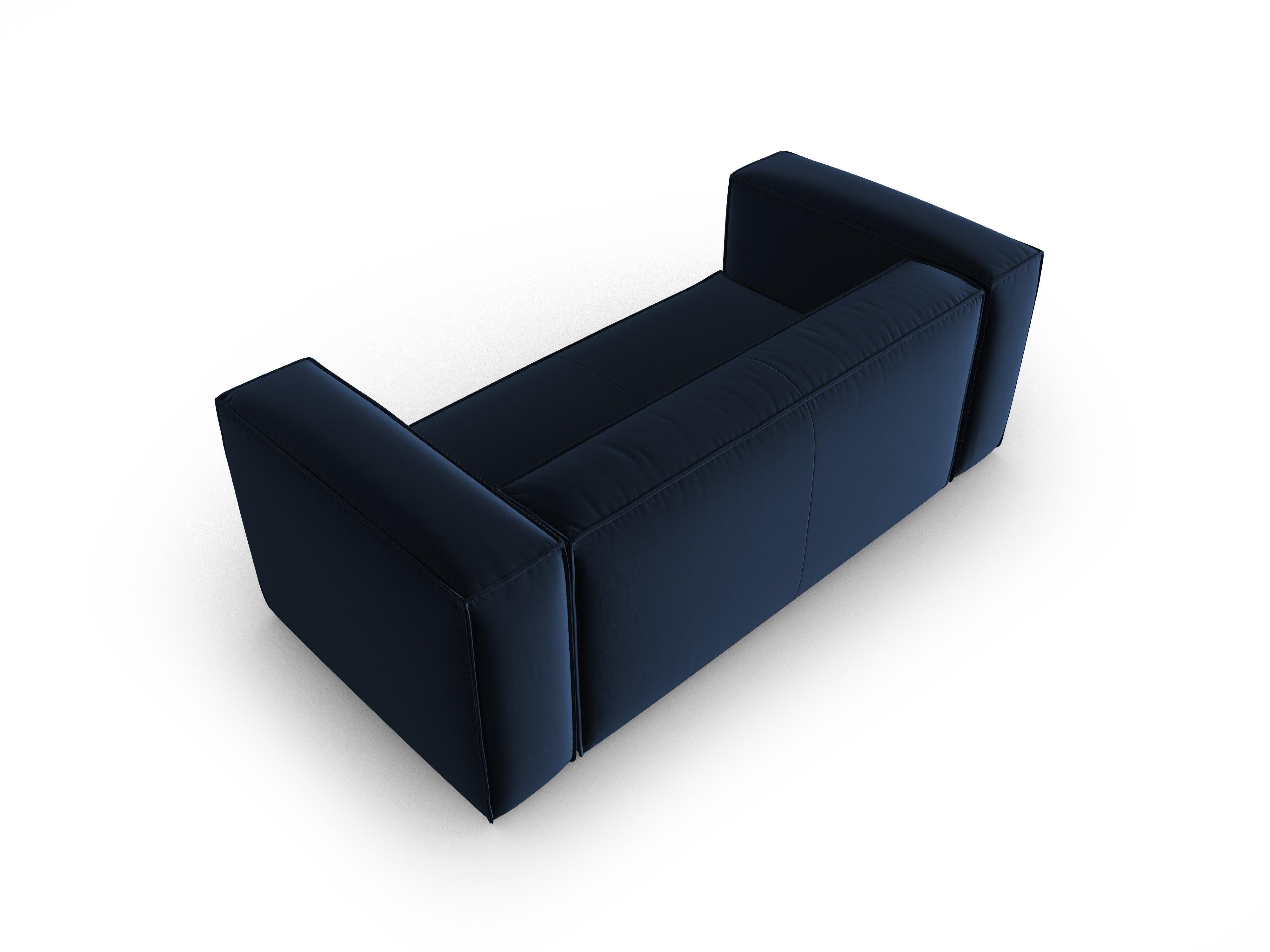 Sofa aksamitna 2-osobowa MACKAY granat królewski Cosmopolitan Design    Eye on Design