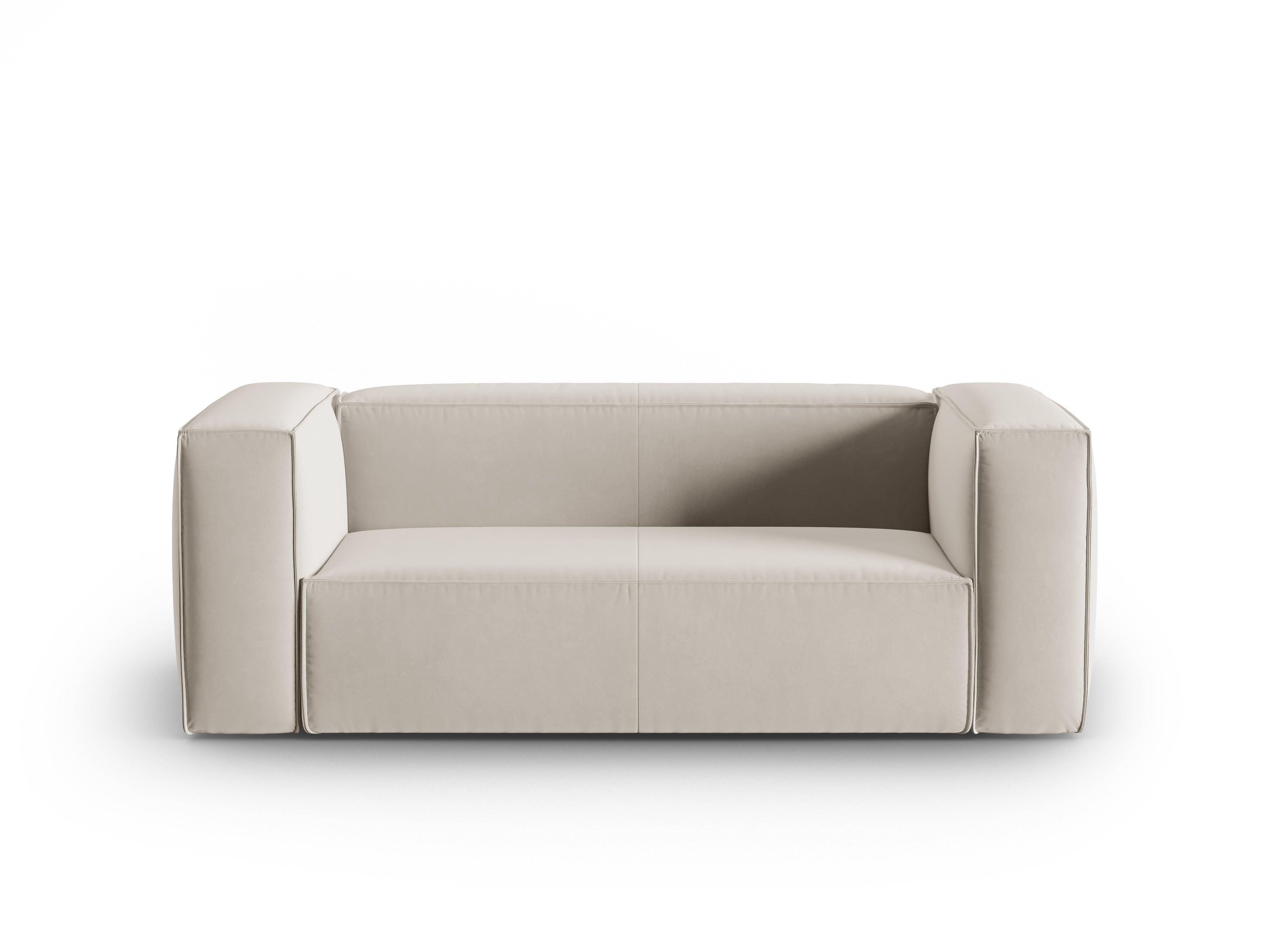 Sofa aksamitna 2-osobowa MACKAY jasnobeżowy Cosmopolitan Design    Eye on Design