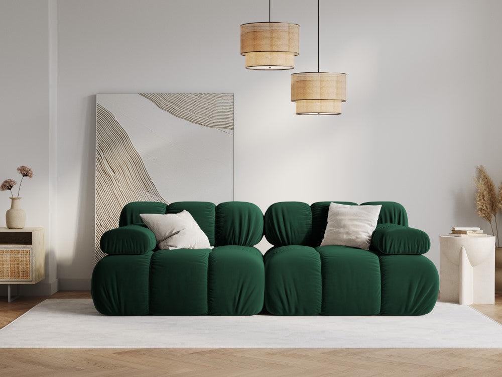 Sofa aksamitna 2-osobowa TROPEA butelkowa zieleń Milo Casa    Eye on Design